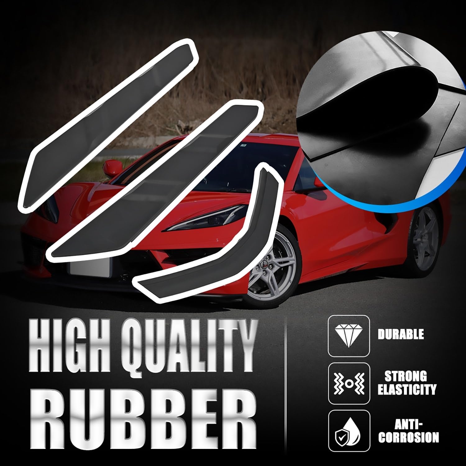 Corvette C8 Z51 Coupe & C8 Z06/E-Ray Rear Window Spoiler & Dry Bay Vent Blocks - Car Wash Protection & Engine Bay Air Vent Inserts (2020-2023 Models) - Perfect for Car Shows, Track Days & Daily Driving Protection