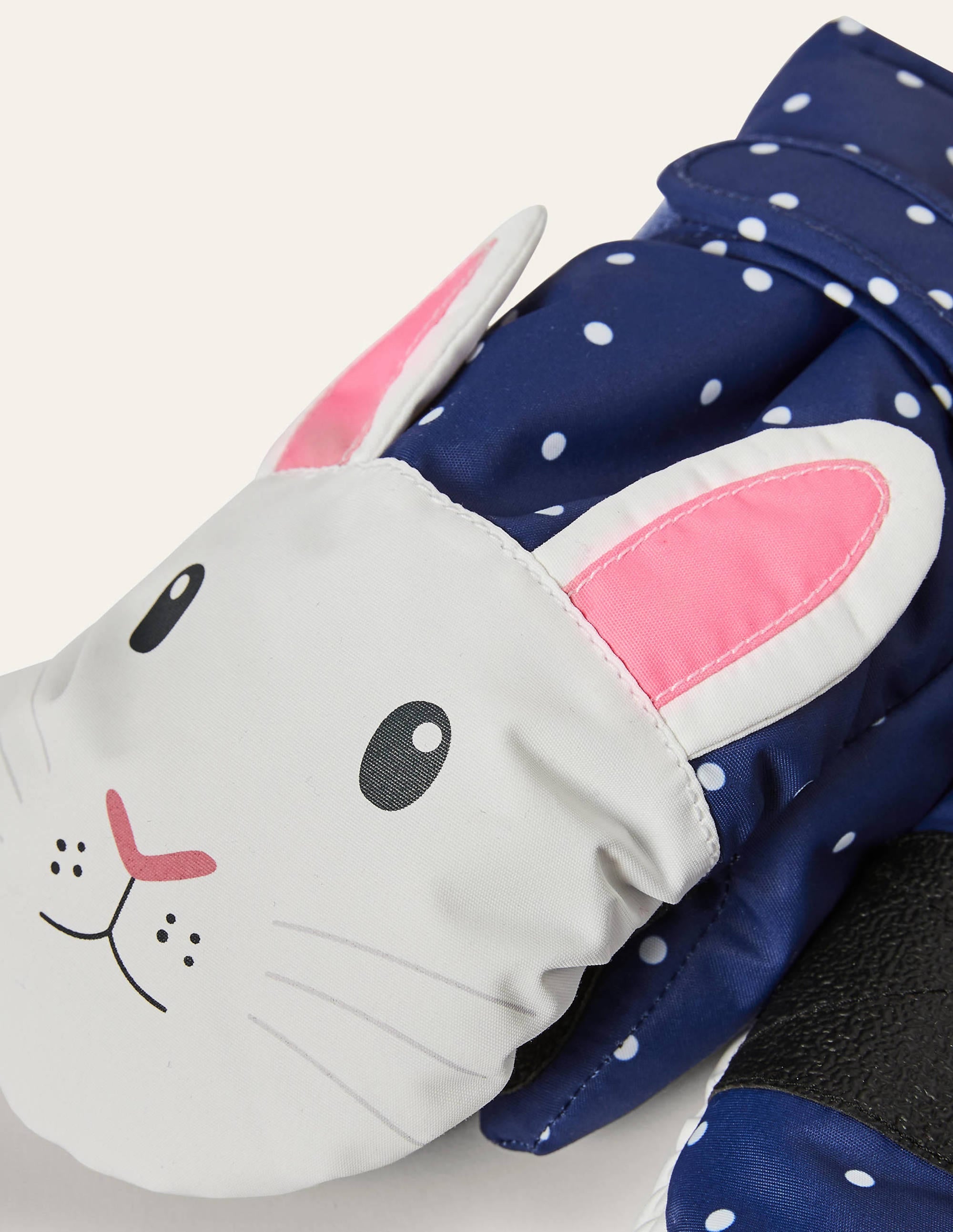 Bunny All-Weather Waterproof Mittens for Kids - Starboard/Ivory Spot Design - Perfect for Winter Play, Snow Activities & Outdoor Adventures