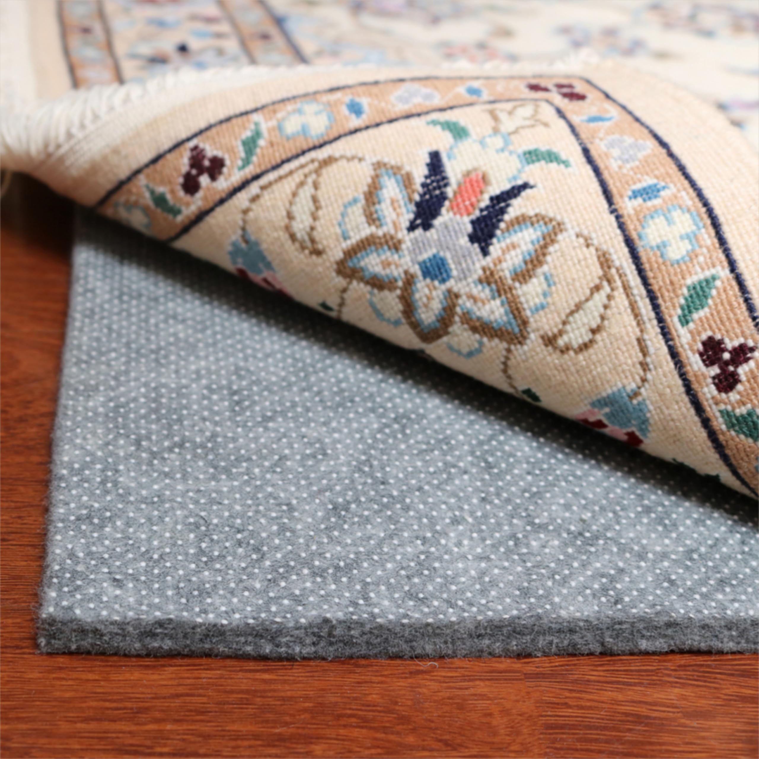 Non-Slip Rug Pad 9x12 Feet, 1/3 Inch Thick Felt and Rubber Carpet Underlay - Universal Floor Protection for Hardwood, Tile & Laminate - Enhances Comfort, Prevents Sliding - Perfect for Living Room, Bedroom & High Traffic Areas - Multiple Size Options Available