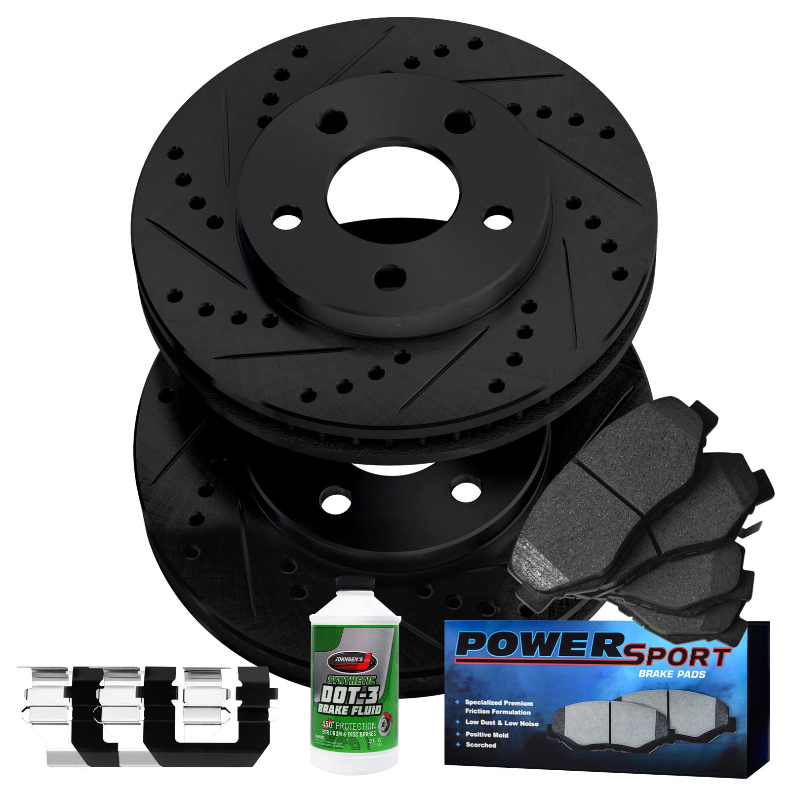 Heavy Duty Power Sport Front Brake Pads and Rotors Kit - BBC1.42171.44 | High Performance Braking System for ATV, UTV, Dirt Bikes & Off-Road Vehicles | Perfect for Trail Riding, Racing & Off-Road Adventures