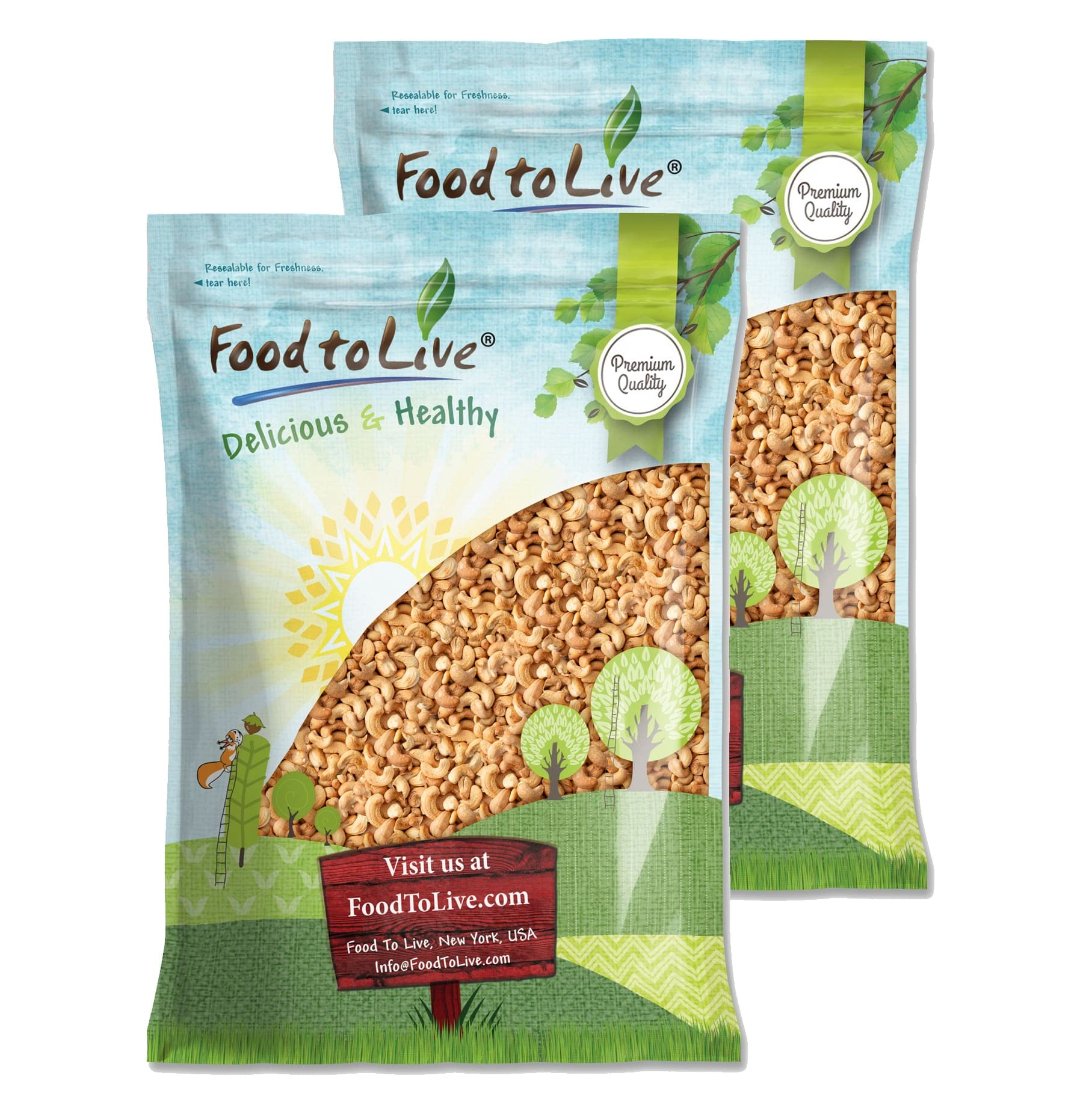Food to Live Dry Roasted Whole Cashews with Himalayan Salt, 14 Pounds - Oven Roasted Lightly Salted Fancy Cashew Nuts, No Oil Added, Vegan, Kosher, Bulk Snacks - Crunchy Texture for Healthy Snacking, Parties, and Gift Baskets