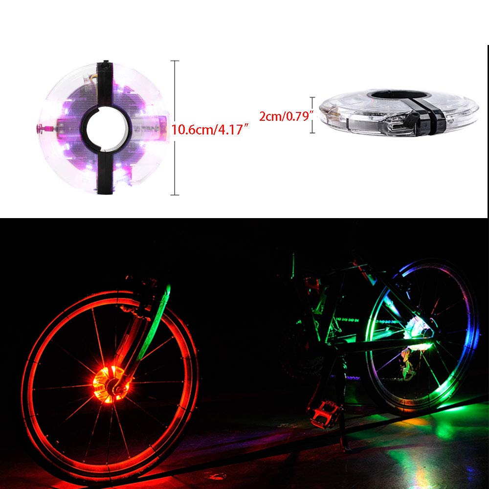 Waterproof LED Bike Wheel Lights - Rechargeable Battery-Powered Spoke Lights for Night Cycling Safety (Kids & Adults) - Perfect for Night Rides, Commuting, and Outdoor Adventures