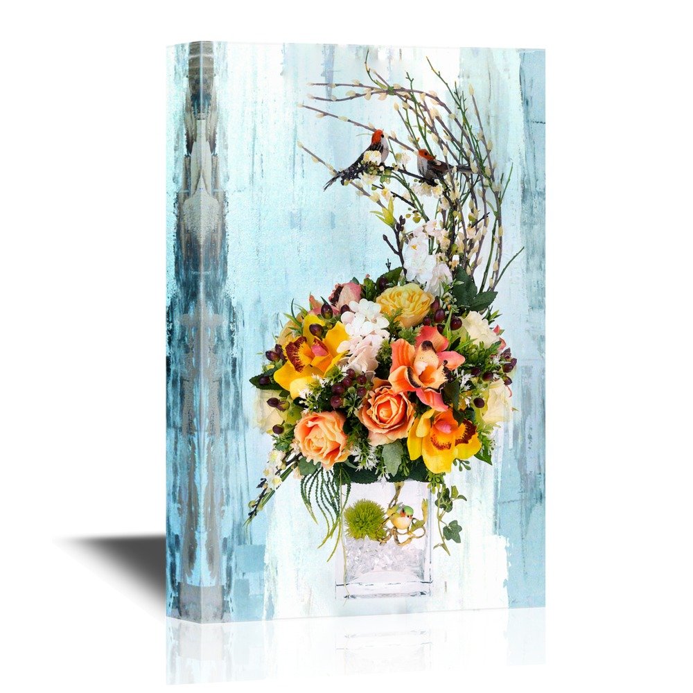 Wall26 - Vintage Artificial Plastic Flower Canvas Wall Art - 12x18 Inches Ready to Hang Modern Home Decor for Living Room, Bedroom & Office | Gallery Wrapped Floral Painting