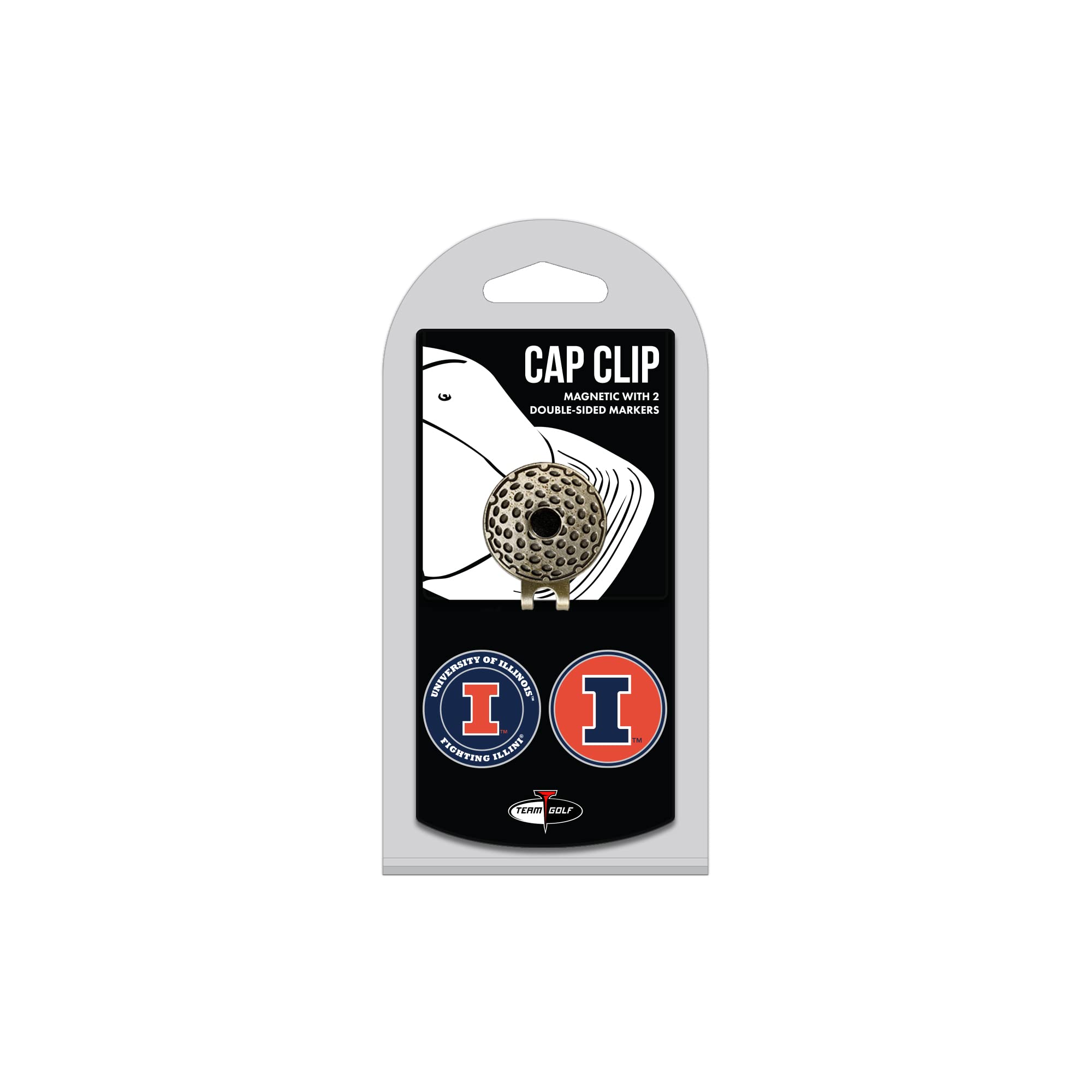 Team Golf NCAA Golf Cap Clip with 2 Removable Double-Sided Enamel Magnetic Ball Markers - Easy Hat Attachment for Golfers | Perfect for Golf Tournaments, Practice & Course Play