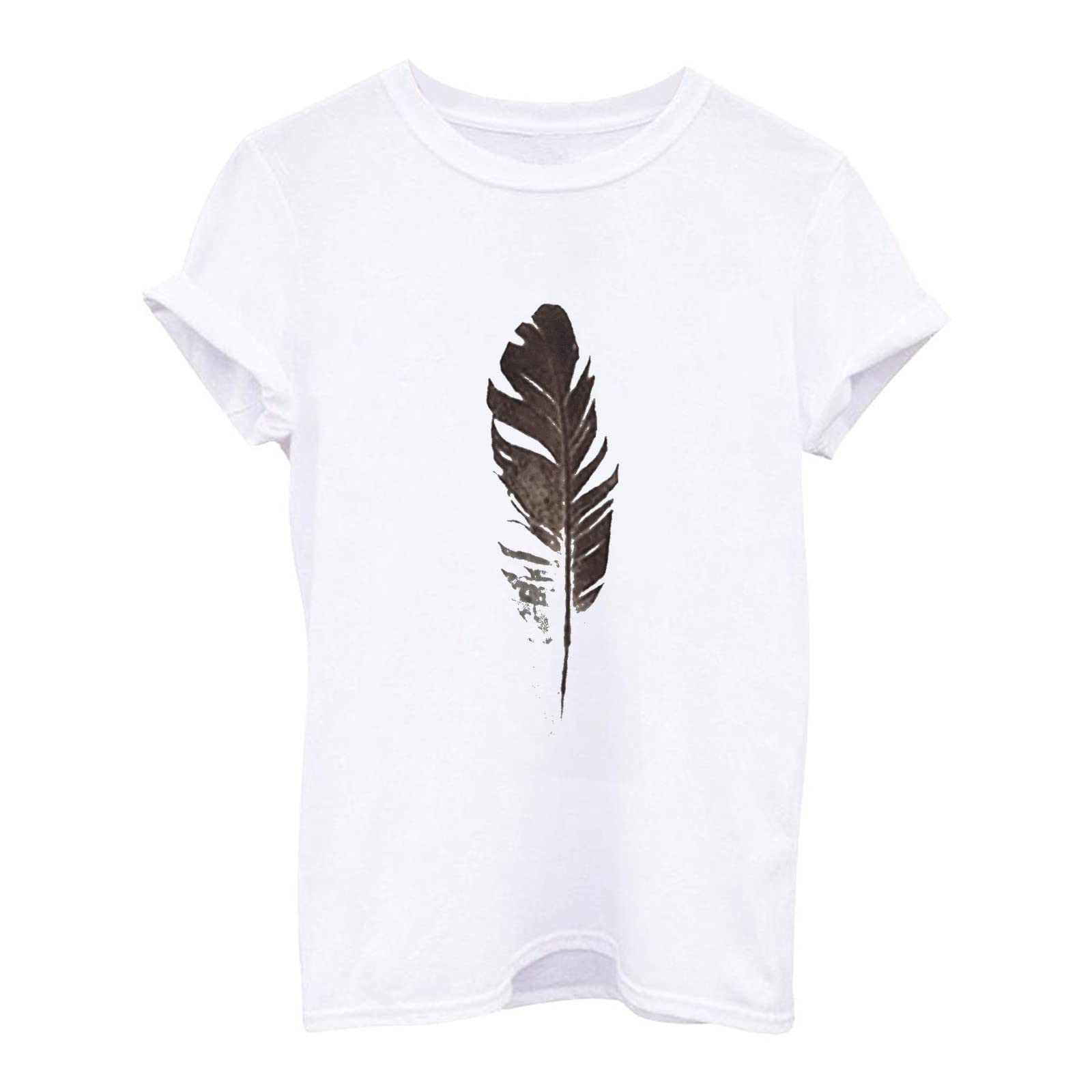 2024 Summer Women's Cute Trendy Short Sleeve Graphic Print Tunic Tee Shirt - Casual Vacation Comfortable Top for Beach, Travel & Everyday Wear