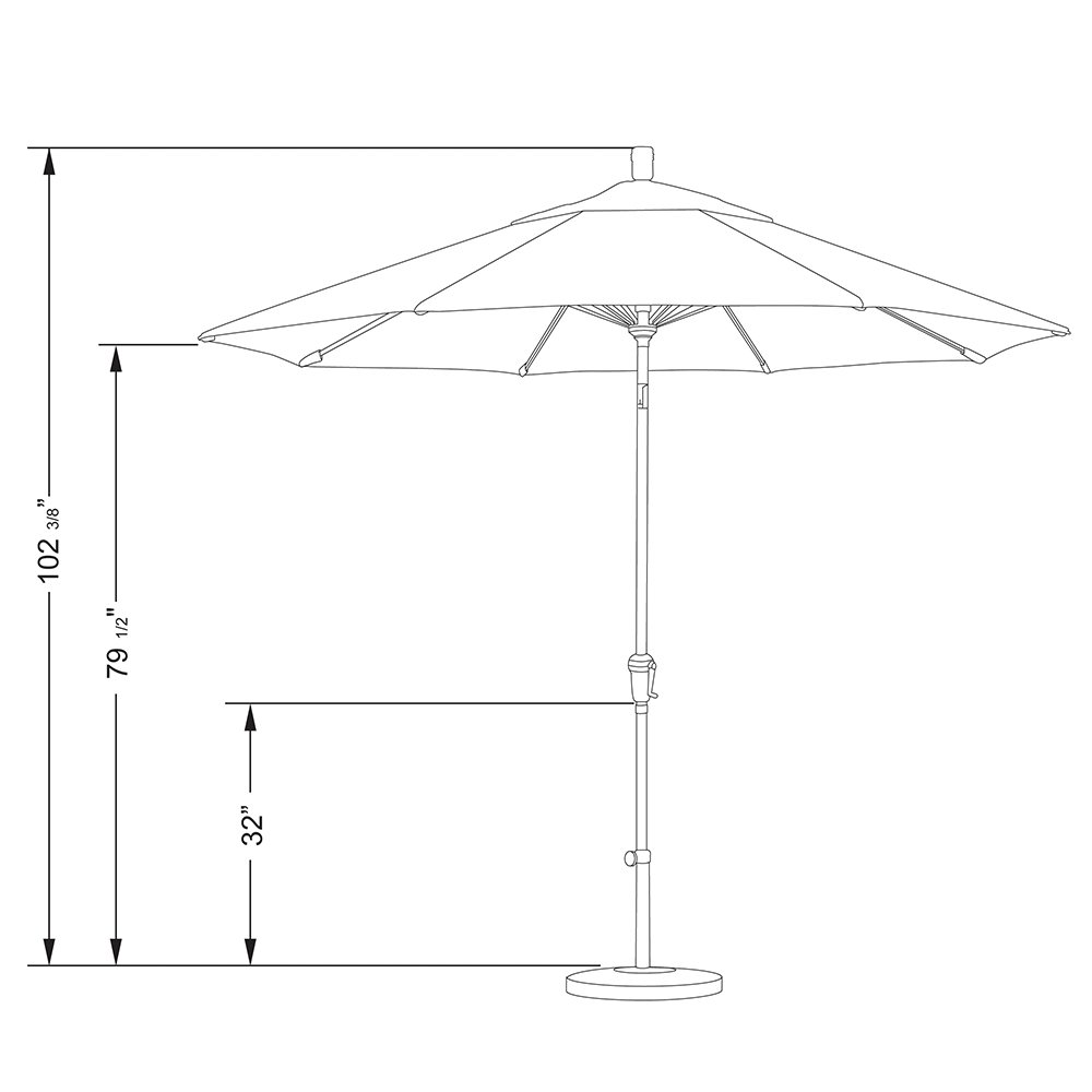 California Umbrella SDAU908117-F96 9-Foot Round Aluminum Patio Umbrella with Crank Lift & Auto Tilt - Bronze Pole, Navy/White Canopy - Perfect for Outdoor Dining, Poolside Lounging, and Backyard Relaxation