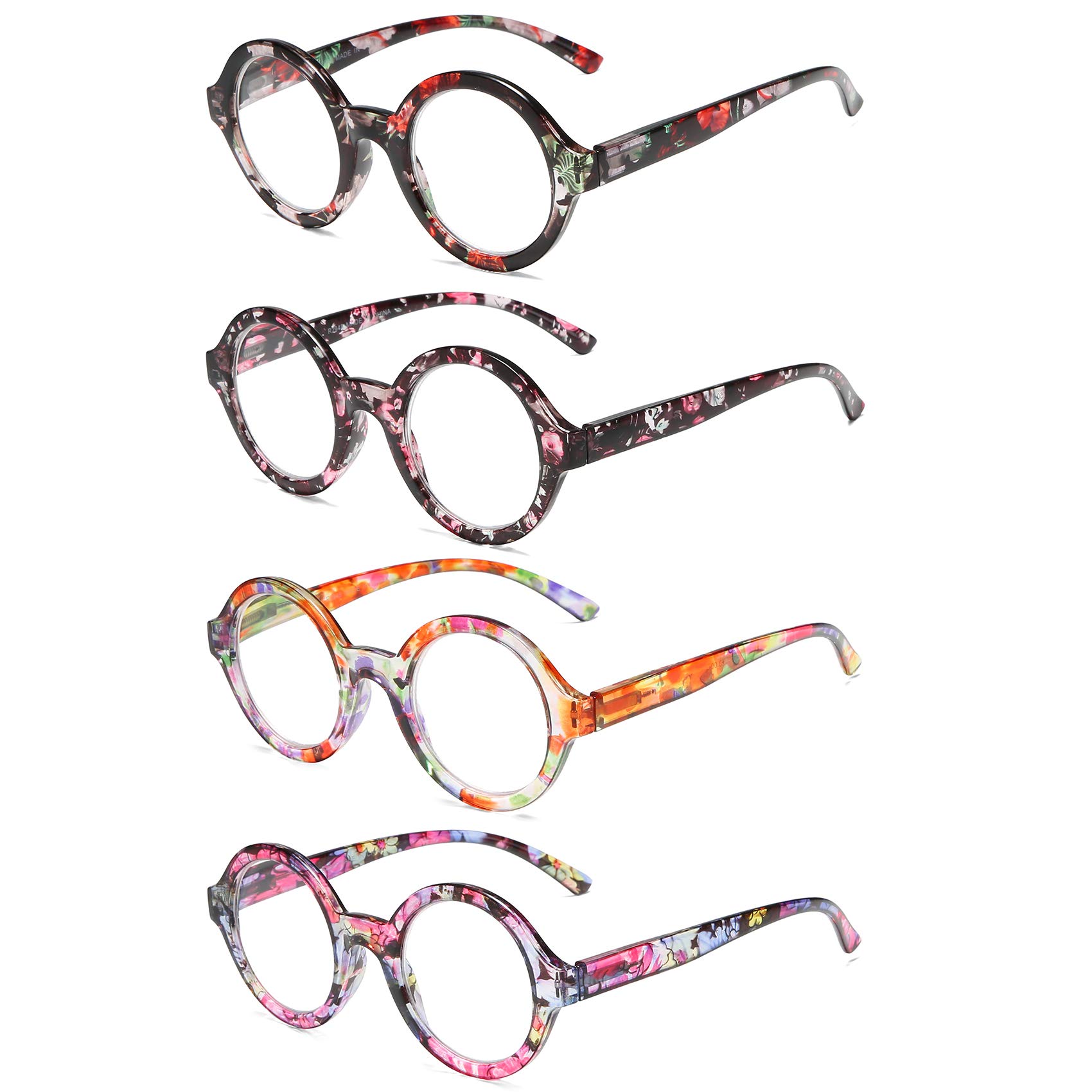 Bevi Stylish Round Reading Glasses for Women with Spring Hinges - 3.00 Magnification (2948) | Perfect for Reading, Computer Work & Everyday Use