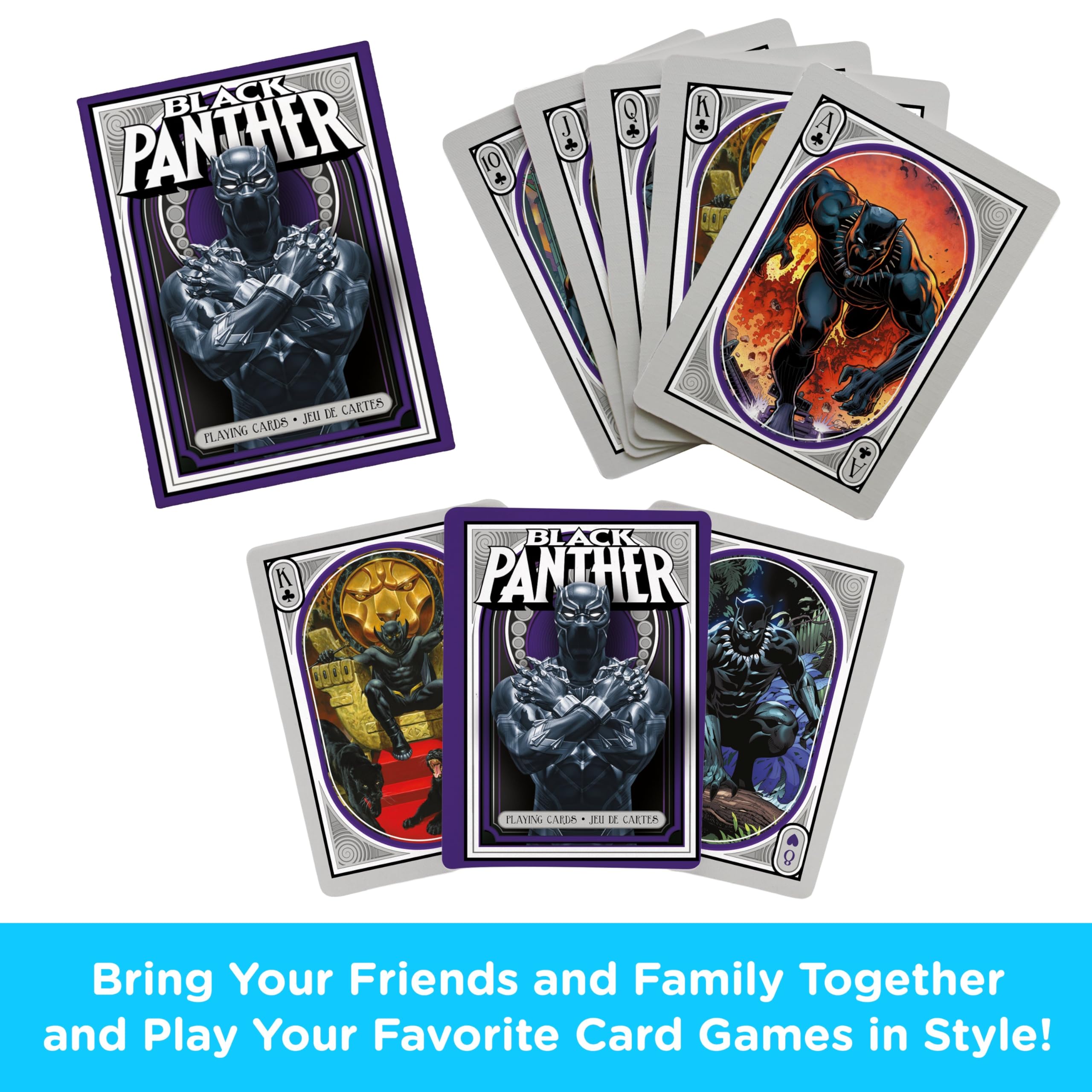 Marvel Comics Black Panther Playing Cards - Official Licensed Deck for Poker, Blackjack & Card Games - Collectible Black Panther Themed Cards for Fans & Gamers - Perfect for Game Nights, Parties & Marvel Collections