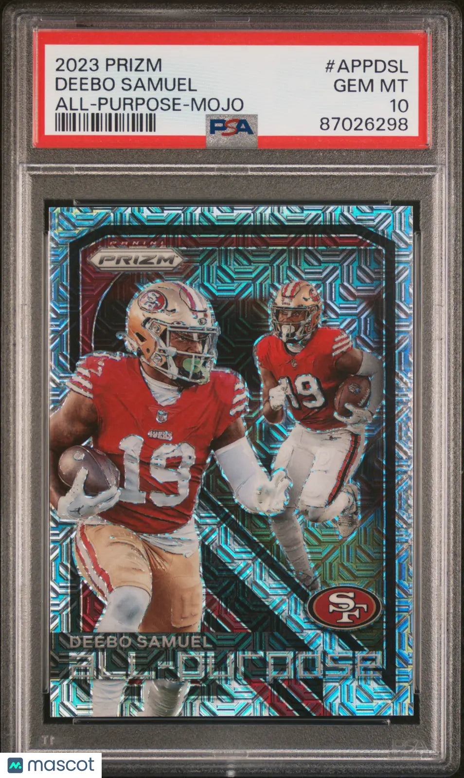2023 Panini Prizm Deebo Samuel All Purpose Mojo Prizm PSA 10 /25 - Rare Football Trading Card for Collectors & Investors, Perfect for Sports Memorabilia Displays & Investment Portfolios