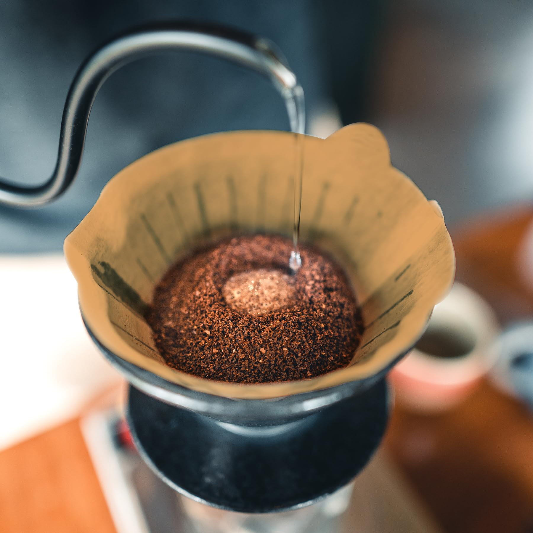 #4 Cone Coffee Filters - 300 Count, Natural Brown Paper for Pour Over & Drip Coffee Makers - Perfect for Home & Office Brewing