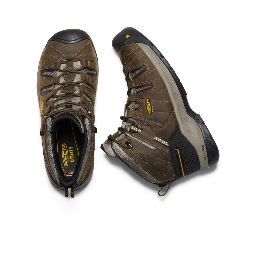 Men's Flint II Steel Toe Work Boots - Cascade Brown/Golden Rod | Durable Safety Shoes for Construction, Warehouse & Outdoor Work