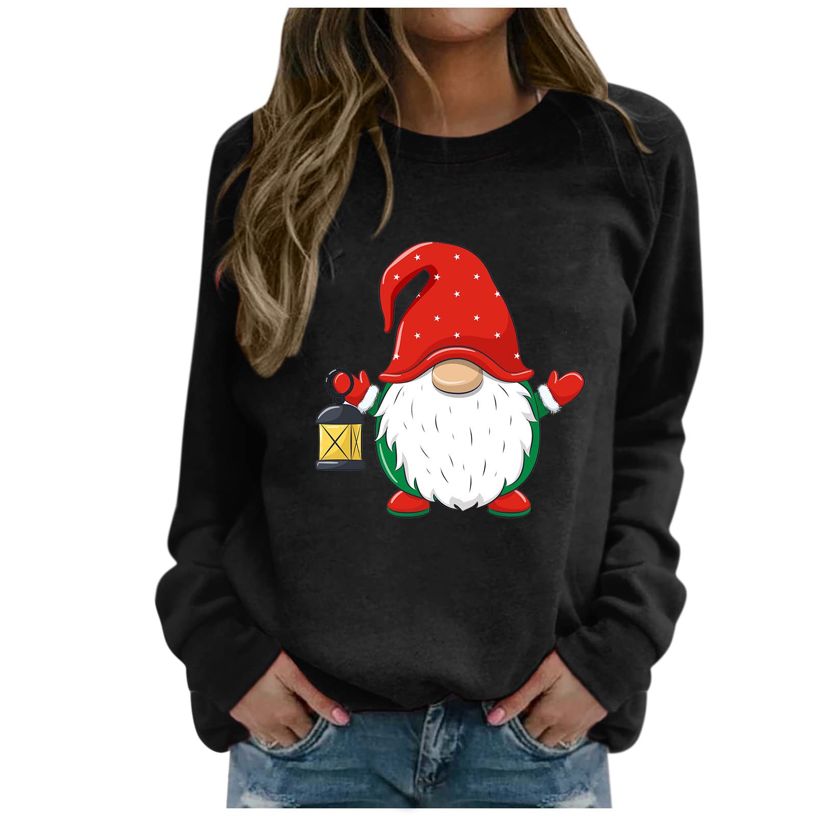 Women's Casual Hooded Blouse Print Pullover Long Sleeve Sweatshirt - Stylish Merry Fashion Athletic Hoodie for Everyday Wear, Gym & Outdoor Activities