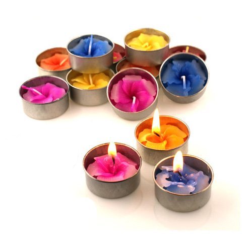 Hibiscus Scented Tea Light Candles - Pack of 10 Floating Aromatherapy Candles for Relaxation, Home Decor, Weddings & Spa Ambiance