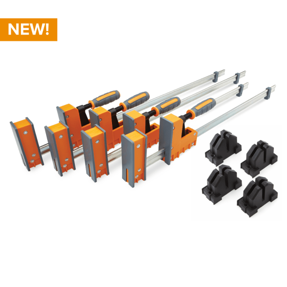 BORA 8-Piece Parallel Clamp Set - Heavy Duty Woodworking Clamps for Cabinet Making, Furniture Building & DIY Projects - Perfect for Woodworkers & Craftsmen