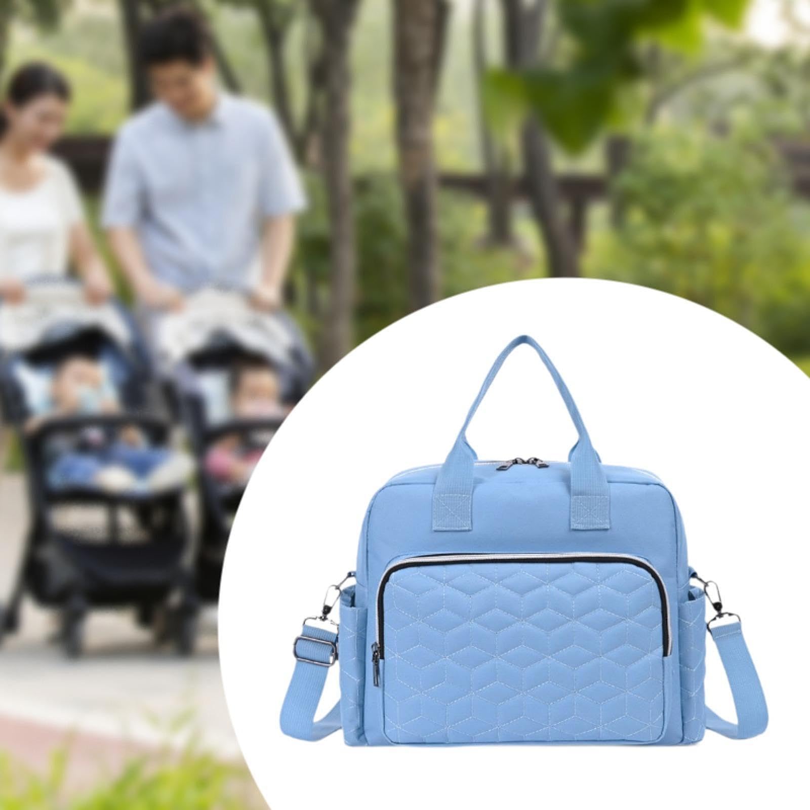 Portable Baby Diaper Bag for Travel & Picnic - Light Blue