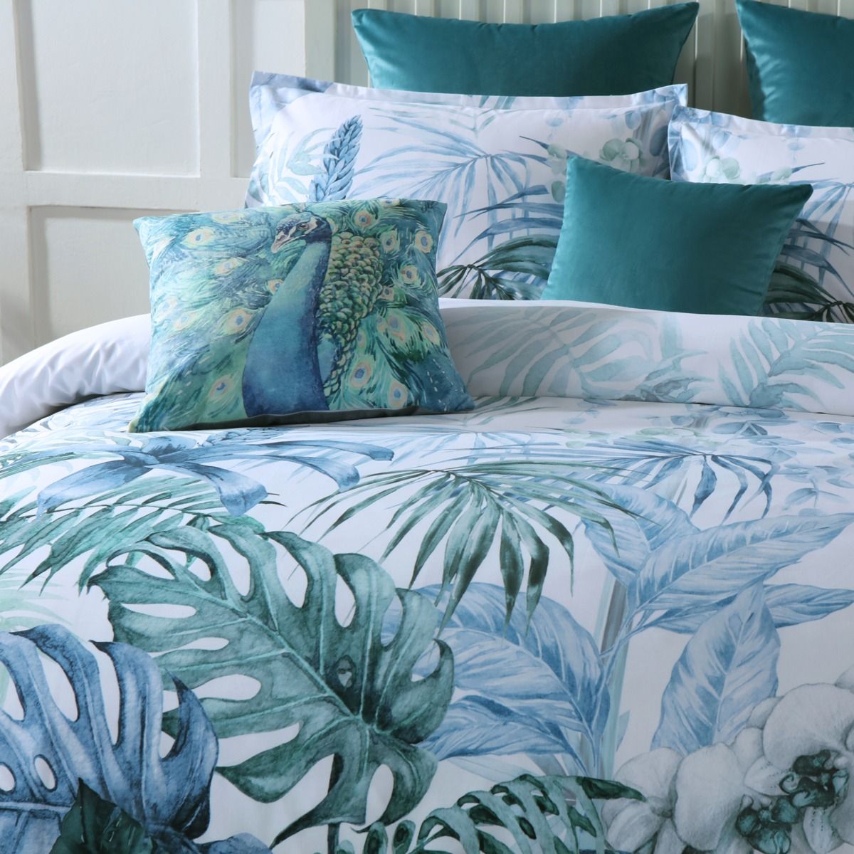 Bianca Kailua Teal Quilt Cover Set - Queen Size Bedding, Soft & Breathable Cotton Duvet Cover - Perfect for Master Bedroom, Guest Room & Coastal Home Decor