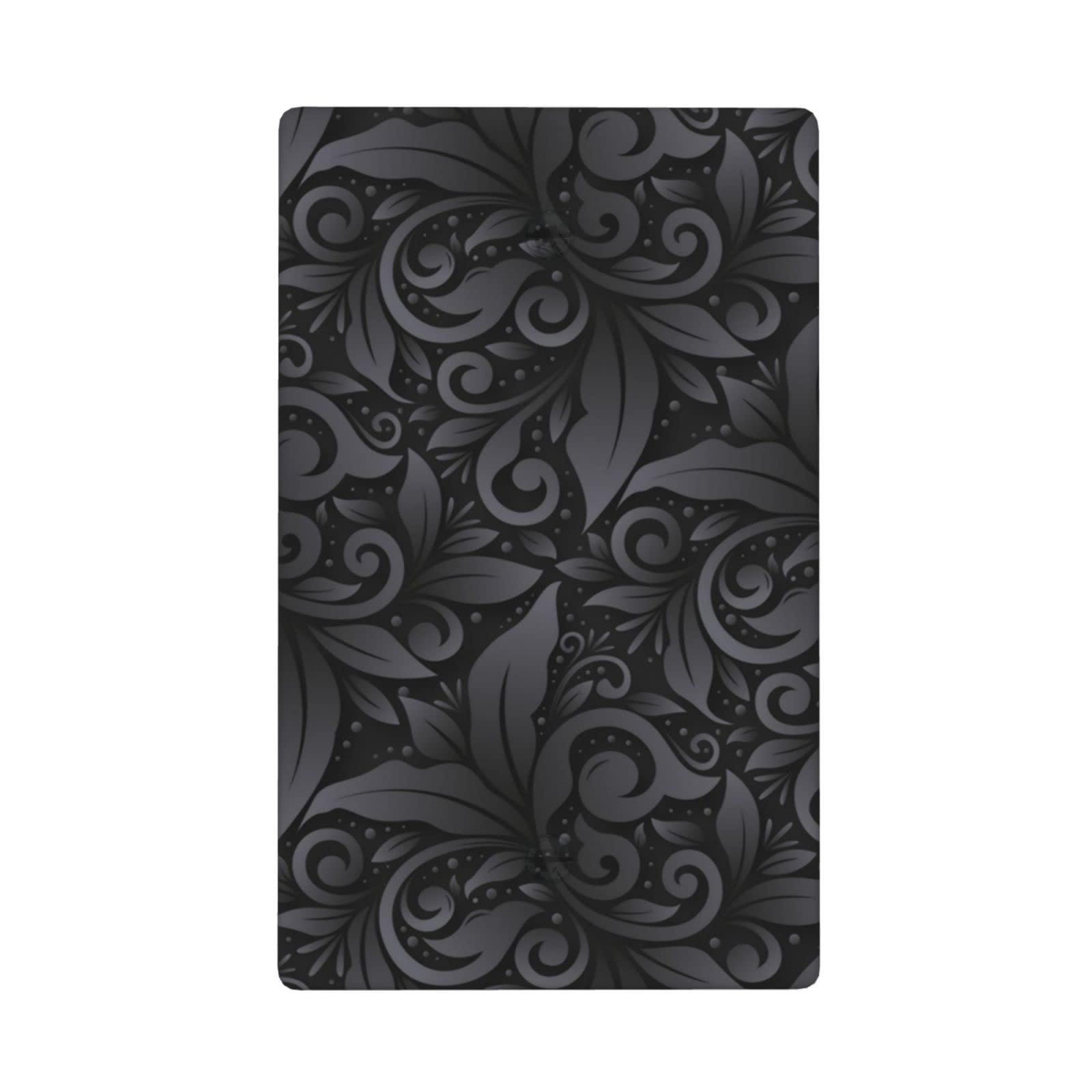 3D Floral Light Switch Cover - Black Farmhouse Wall Plate, 1 Gang Single Blank Electrical Outlet Cover, Standard Size 4.5