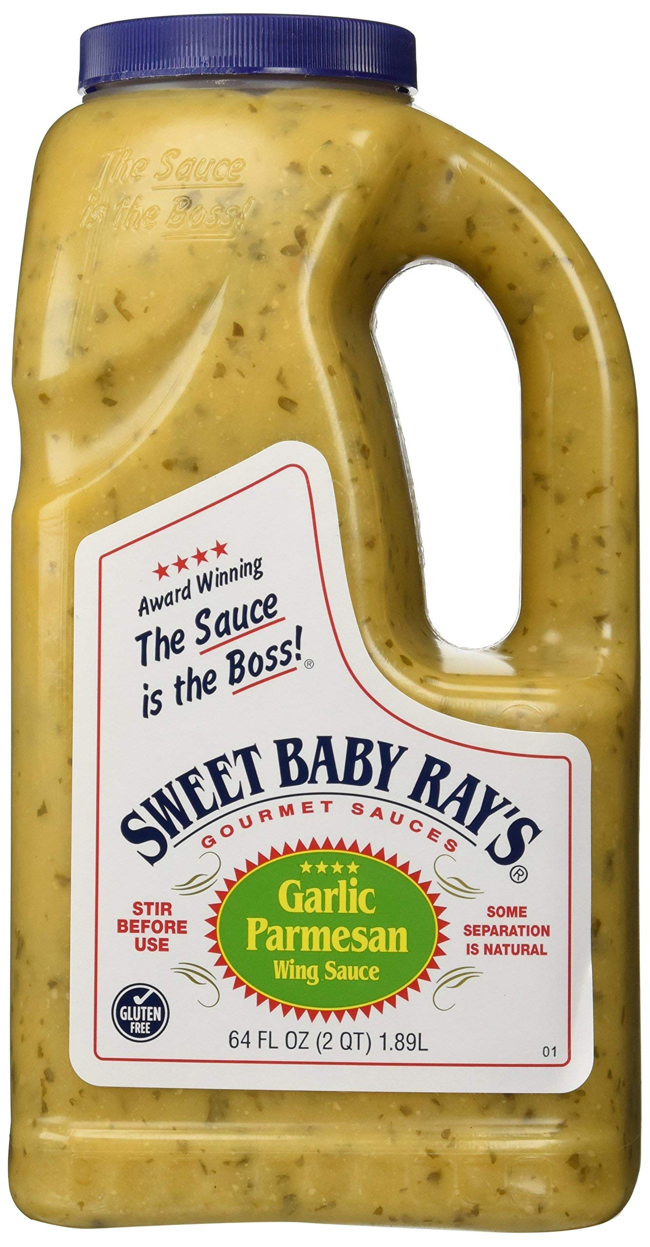 Sweet Baby Rays Garlic Parmesan Wing Sauce - 64 Oz. Jug (Pack of 4) - Perfect for BBQ, Chicken Wings, and Party Dips - Gluten-Free & Rich Flavor
