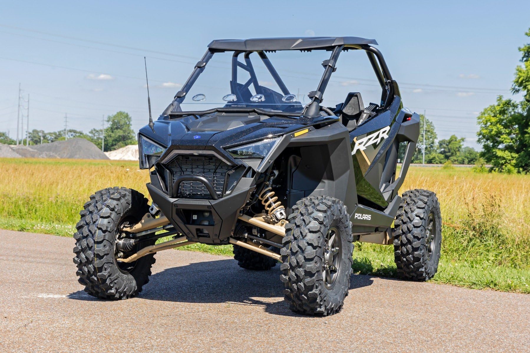 Rough Country Full Vented Windshield for Polaris RZR PRO XP 4-Seater UTV - Model 98202010 | Durable Polycarbonate Protection for Off-Road Adventures & Trail Riding