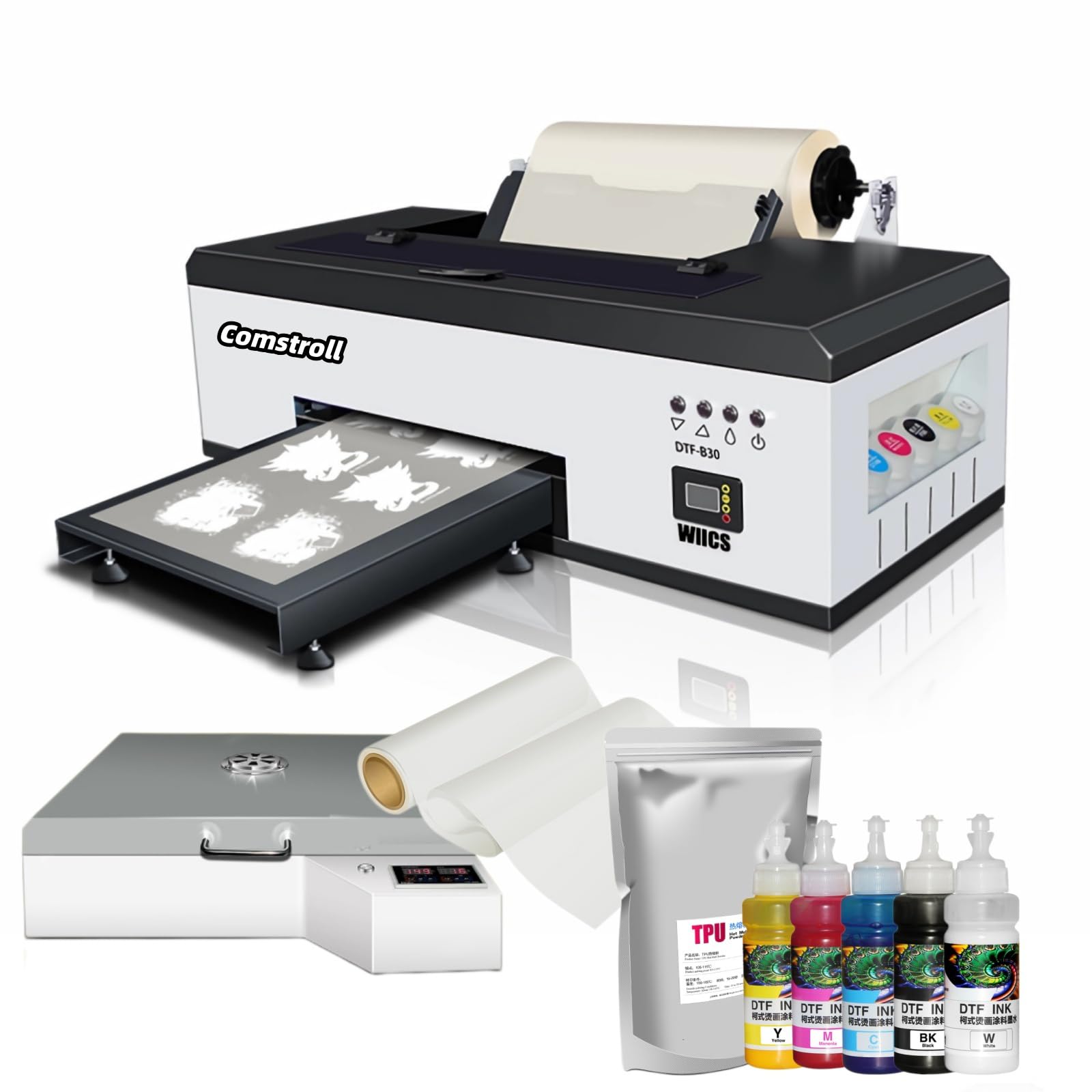 A3 R1390 DTF Printer - Direct to Film Transfer Printing Machine with Auto White Ink Agitation & Timed Circulation System | DIY Custom T-Shirt Printing, Apparel Decoration & Small Business Production