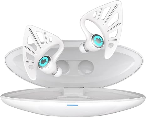 Wireless Bluetooth 5.0 Elf Ear Headphones with RGB Lighting - 10 Color Options, App Control, IPX4 Water Resistant Earbuds, Cute In-Ear Design with Charging Case - Perfect Gift for Egirls & Cosplay (White) - Great for Gaming, Streaming & Daily Use