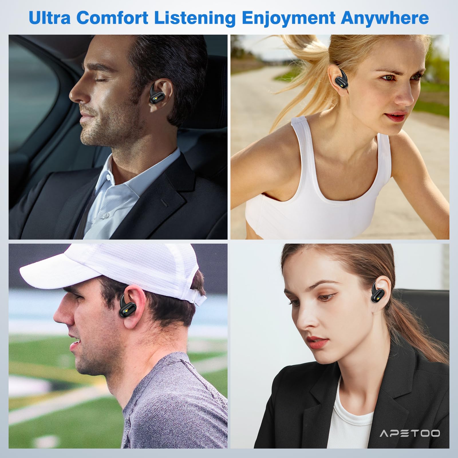 APETOO Kids Headphones Wireless Bluetooth 5.3 Open Ear Earbuds for Children Teens - Safe Comfortable Over-Ear Headset for School, Travel, Airplane, Kindle, Tablet & Smartphone Use