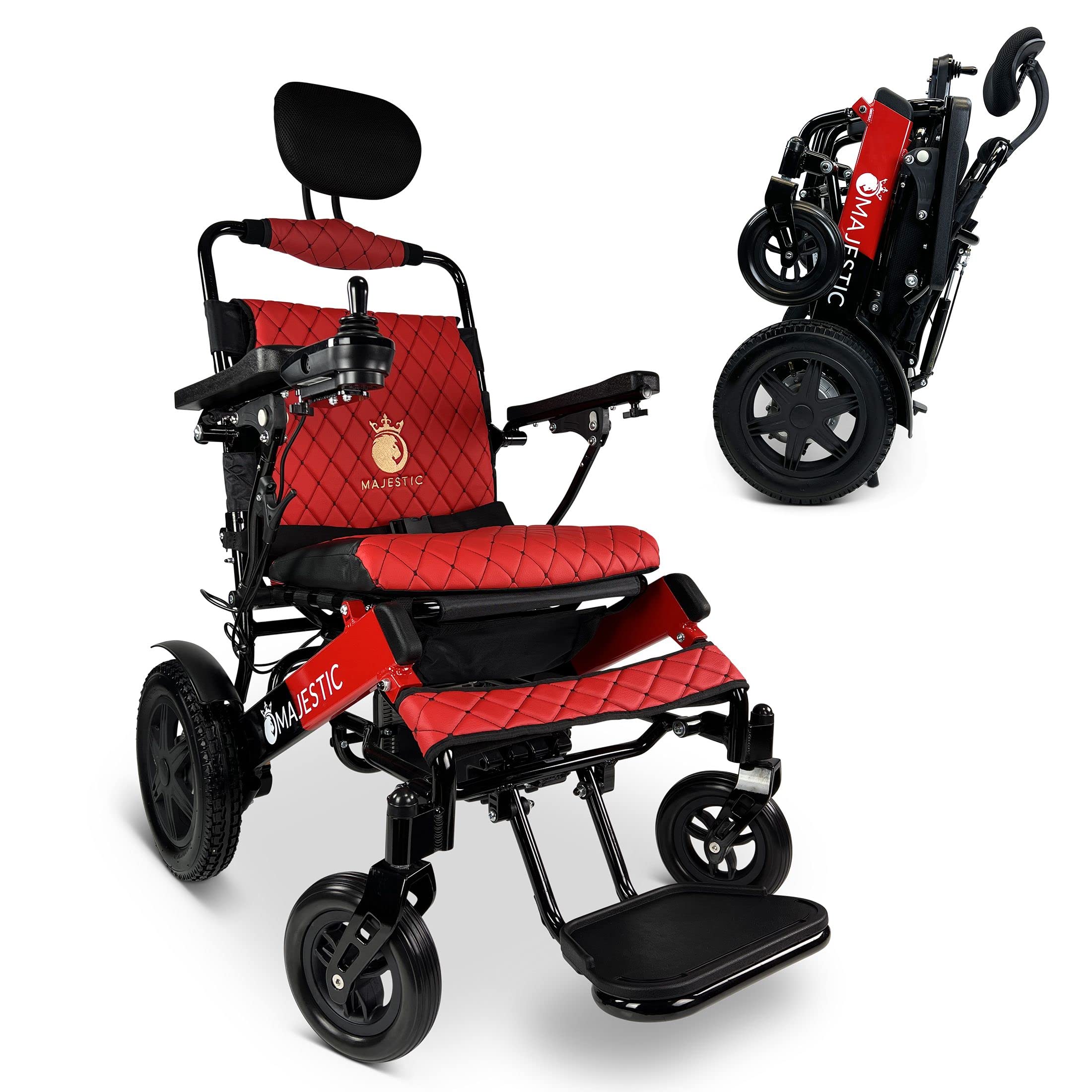 Ultra Lightweight Electric Power Wheelchair for Adults & Seniors - 440W Motor Heavy Duty Foldable Mobility Scooter - 17.5