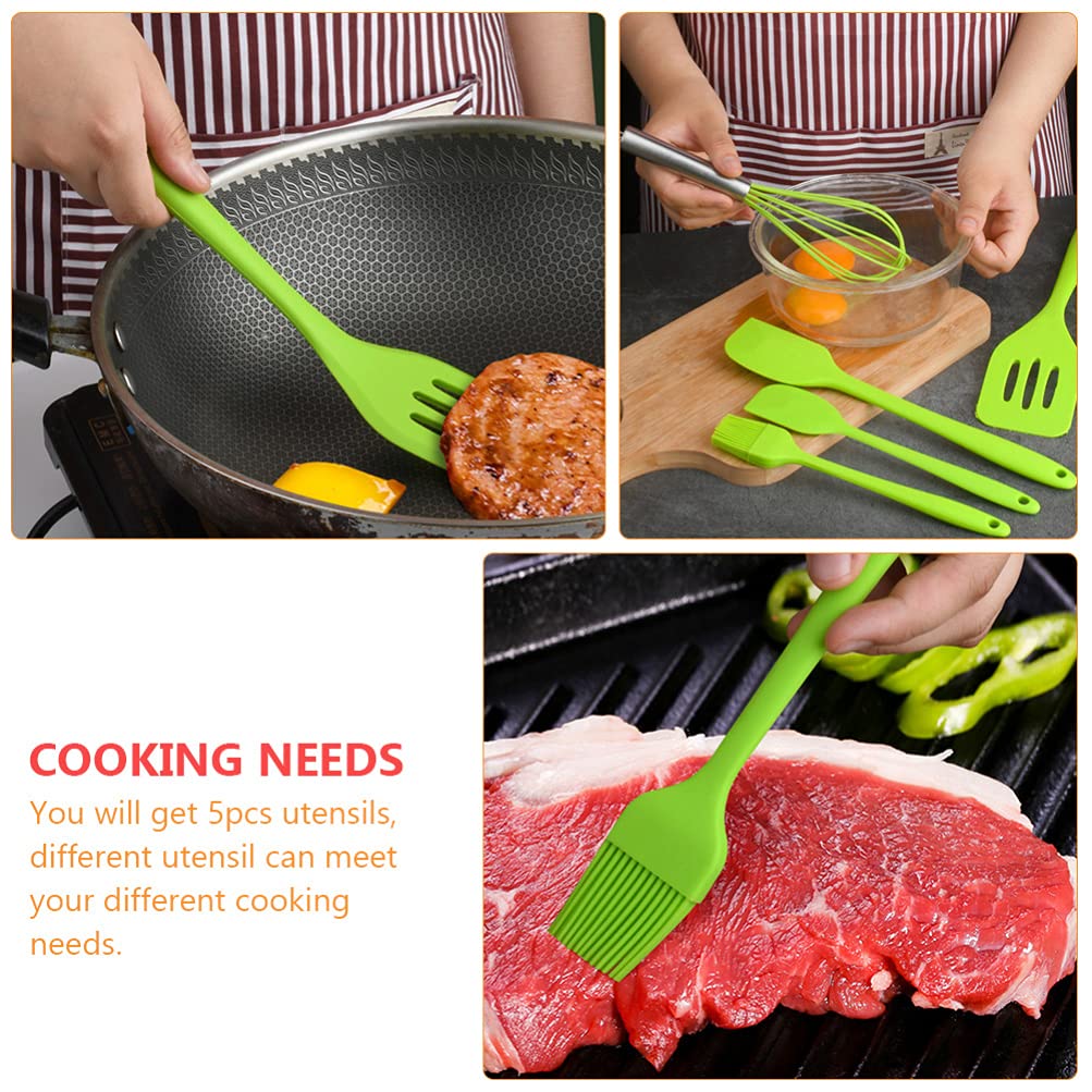 DOITOOL 5-Piece Non-Stick Silicone Kitchen Utensil Set - Baking Spatula, Rubber Cookware Tools, Mini Scraper for Cake, Pizza & Cooking - Perfect for Home Bakers & Professional Chefs