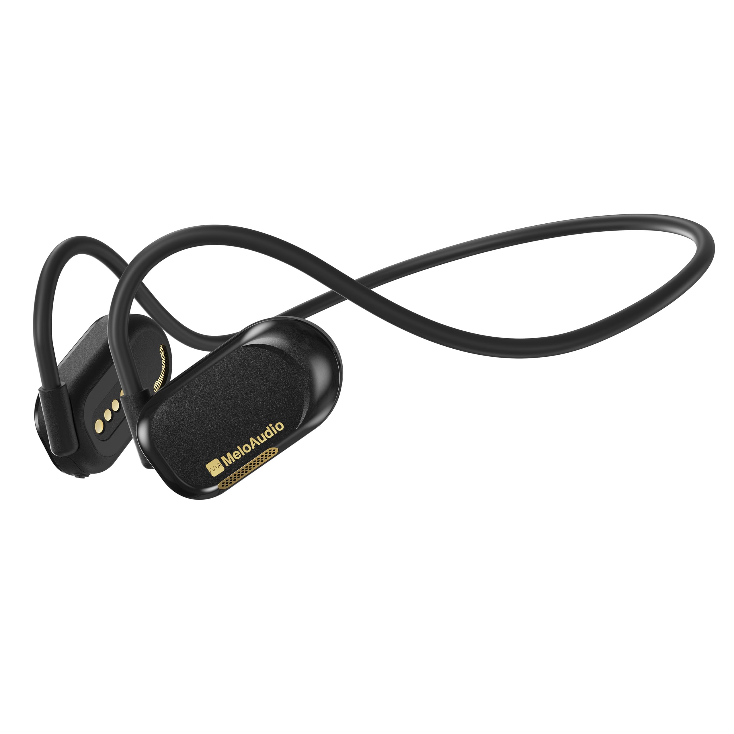 MeloAudio Open-Ear Bluetooth Headphones with Noise Cancellation Mic - Wireless Sports Earbuds with Enhanced Bass, IPX5 Waterproof, Lightweight Design for Running, Gym, Cycling & Outdoor Activities - Perfect for Big Heads & Active Lifestyles