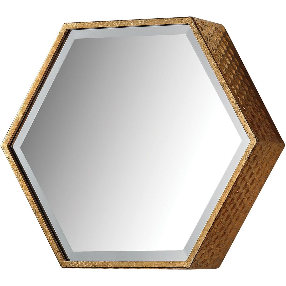 Elk Home Hexagonal Mirrors Set of 5 - Soft Gold Wall Decor for Living Room, Bedroom & Bathroom | Modern Geometric Mirror Tiles for Home Decor