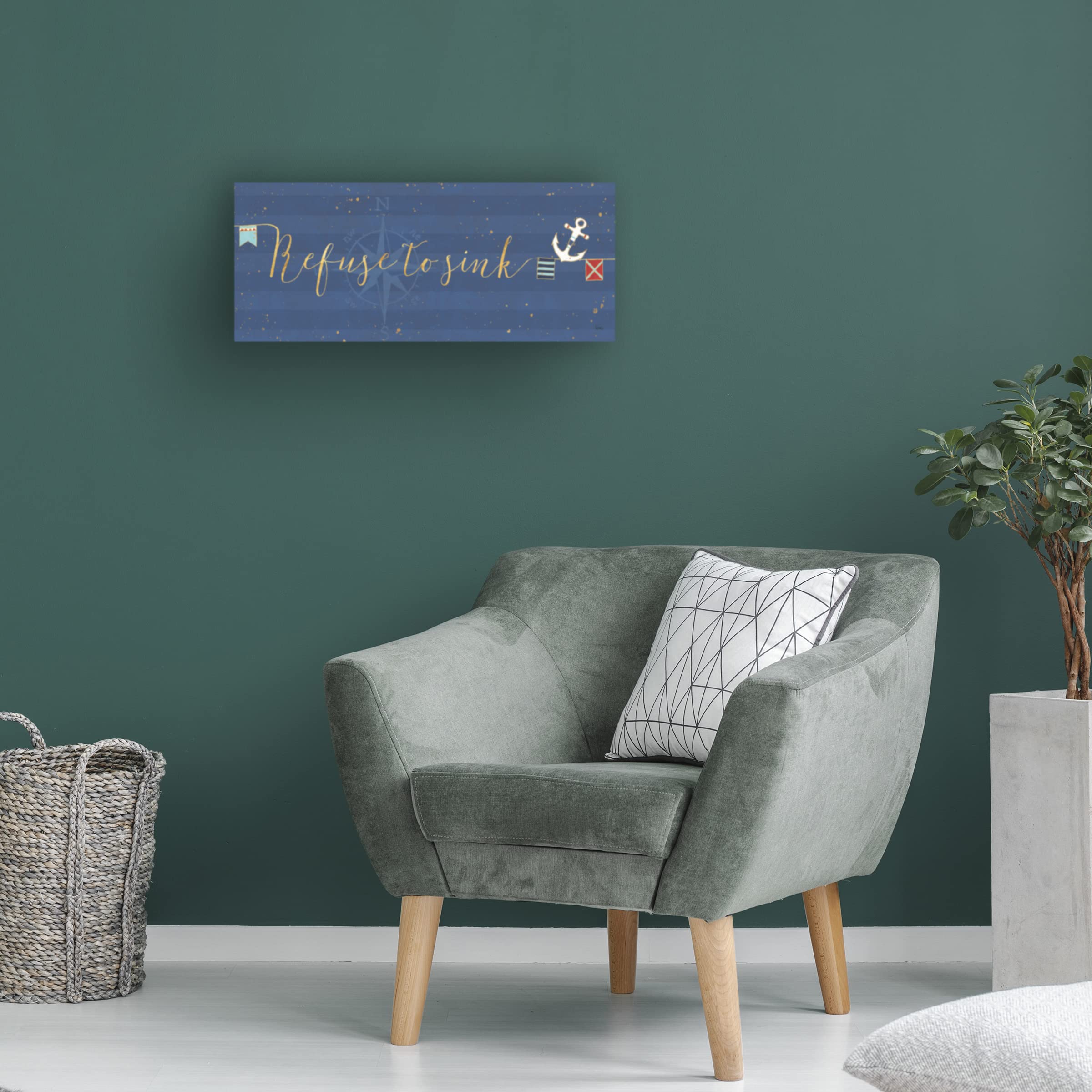 Trademark Fine Art 'Underlined Nautical VIII' Canvas Wall Art by Veronique Charron - Coastal Beach House Decor, Living Room & Office Wall Decor