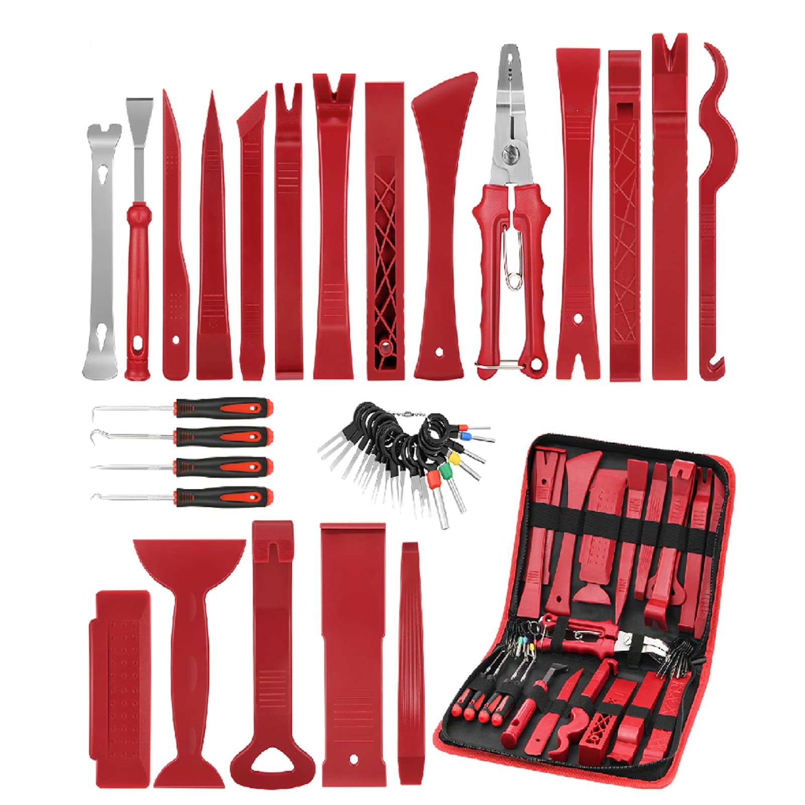 Kohree 47PCS Upgraded Car Trim Removal Tool Kit - Automotive Panel Door Audio Plastic Upholstery Pry Tool Set with Storage Bag | Perfect for Car Stereo Installation, Door Panel Repair & Interior Detailing