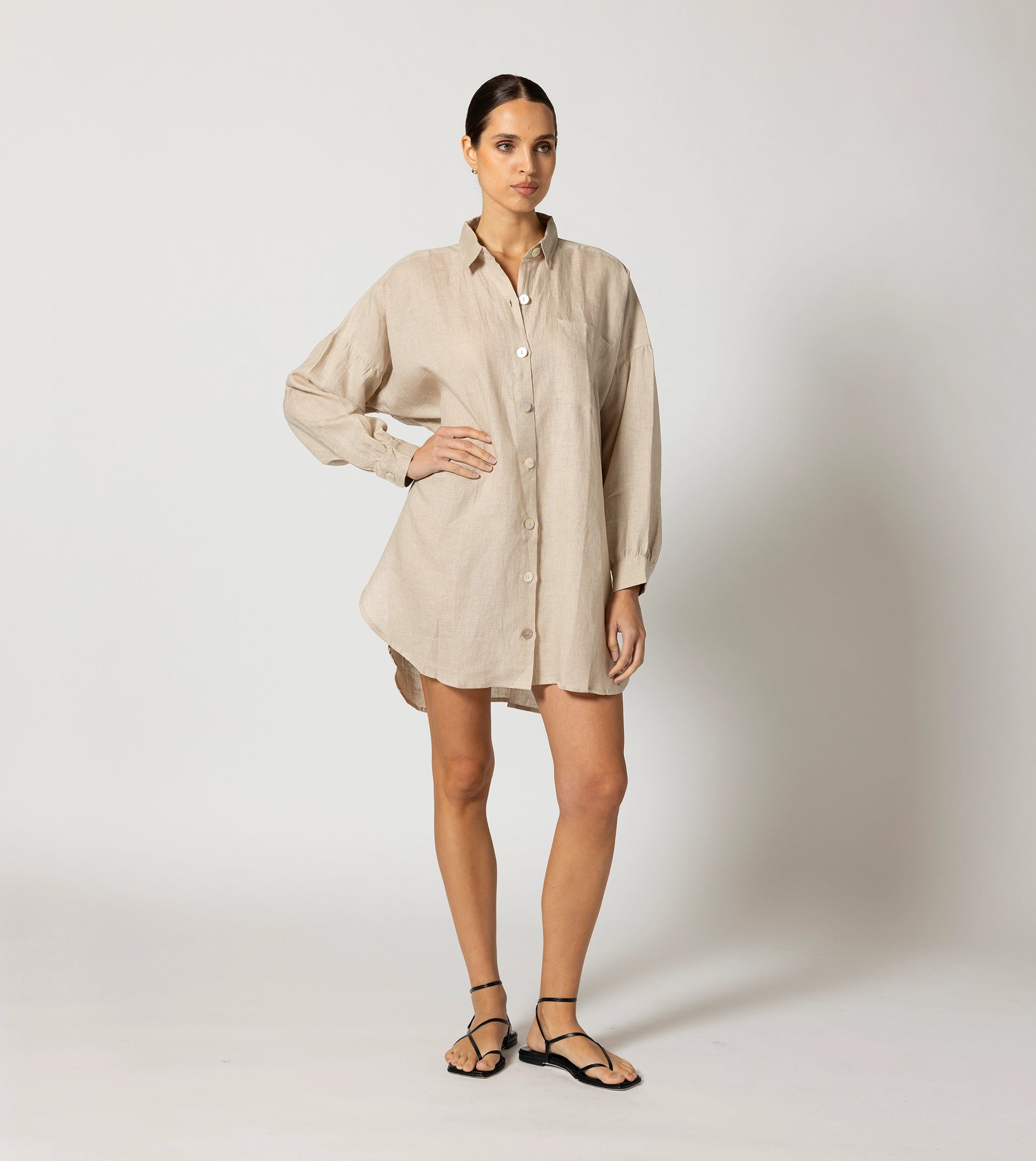 Nusa Button Up Shirt for Men - Soft Oatmeal Cotton Casual Wear | Perfect for Office, Travel & Everyday Outfits