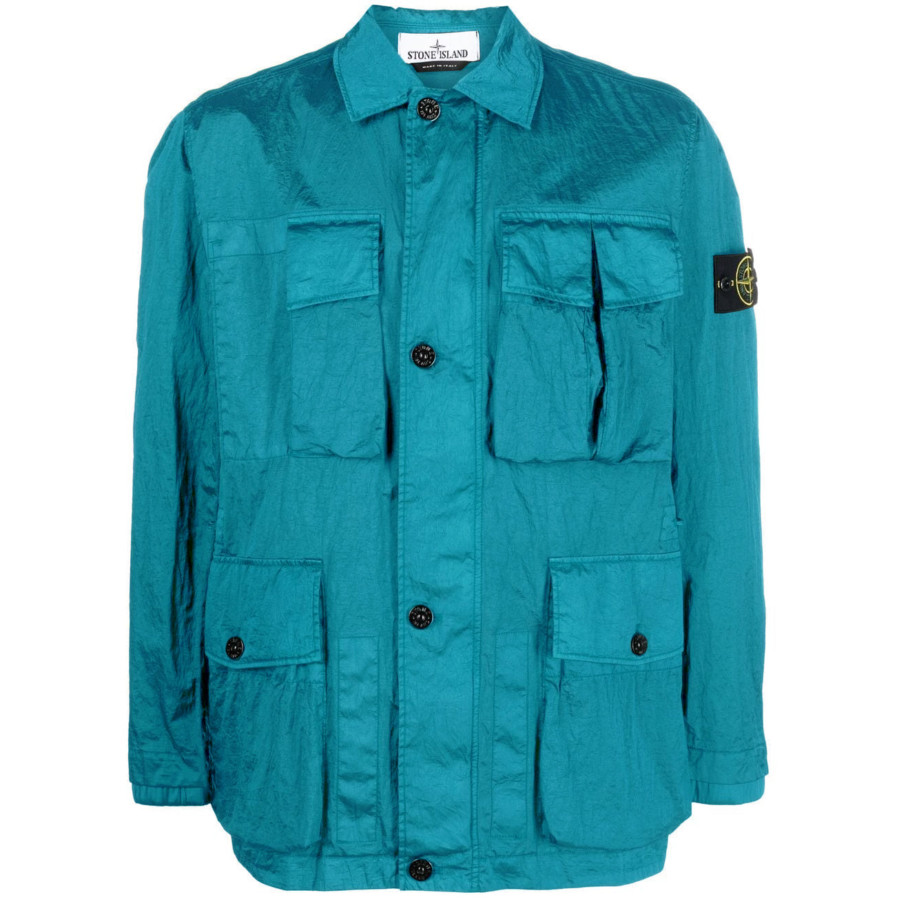 Stone Island Aqua Nylon Metal Watro Multipocket Jacket - Waterproof Lightweight Windbreaker for Outdoor Hiking & Urban Streetwear