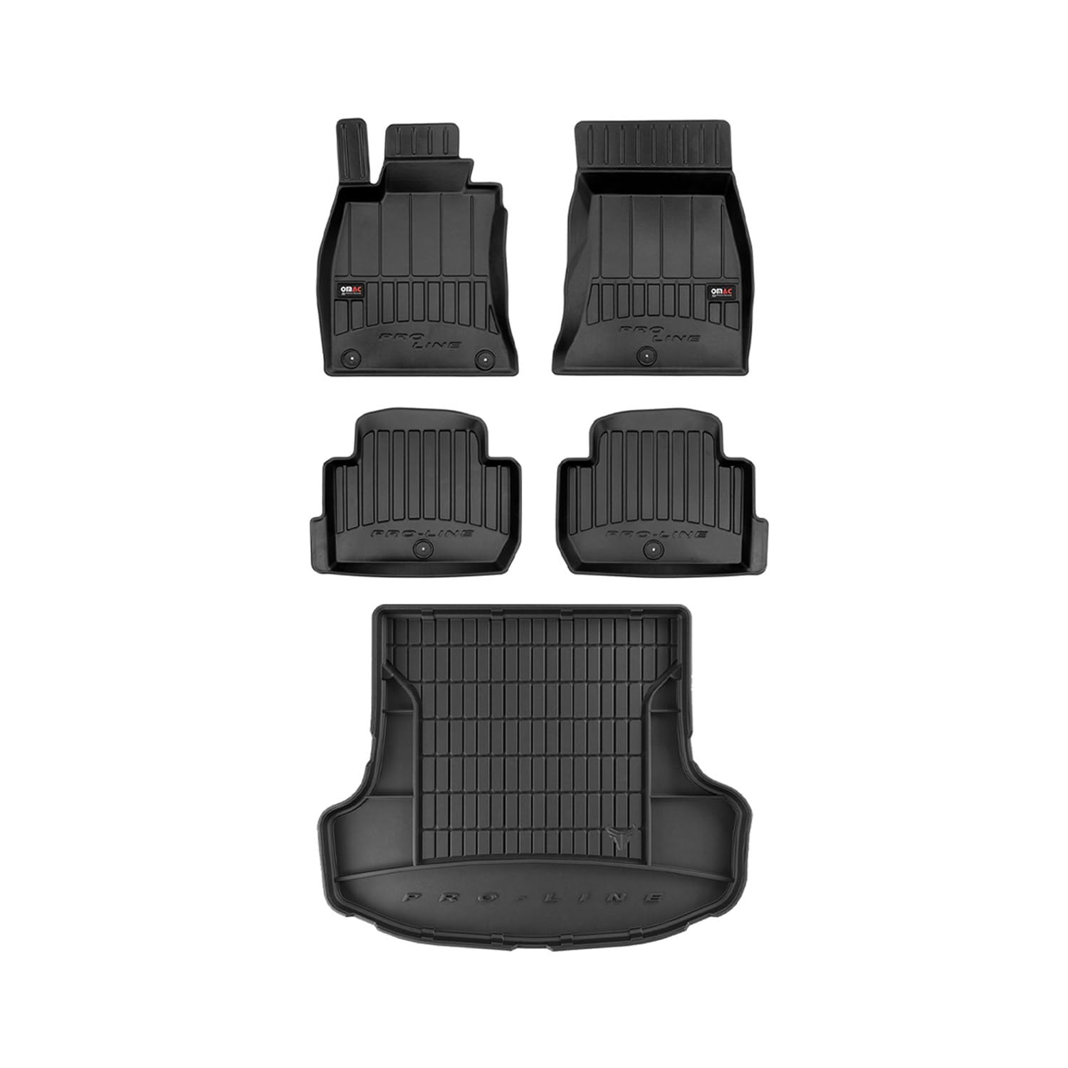 OMAC Premium 5-Piece All-Weather Floor Mats & Cargo Liner for Kia Stinger 2018-2023 - Custom Fit 3D TPE Rubber Car Mats, Waterproof, Odorless, Non-Slip Protection - Perfect for Daily Commutes, Road Trips & Winter Weather (Black)