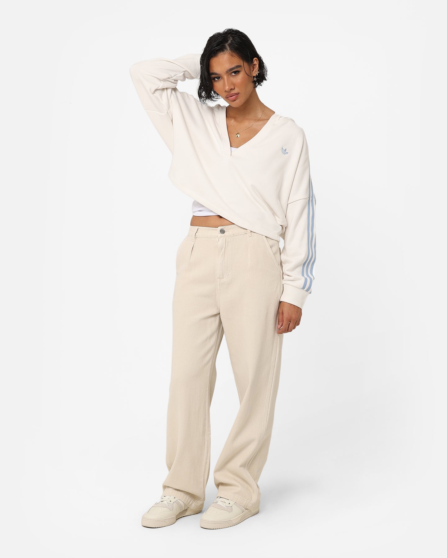 Adidas Women's Cropped Hoodie - Lightweight Fleece Pullover for Running, Yoga & Casual Wear - Trendy Streetwear Fashion for Women