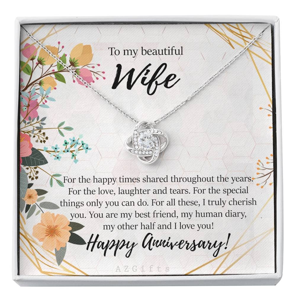 Personalized Love Knot Necklace for Wife - Romantic Birthday, Christmas & Anniversary Gift from Husband - Sentimental Jewelry for Her - Perfect for Date Nights, Special Occasions & Everyday Wear