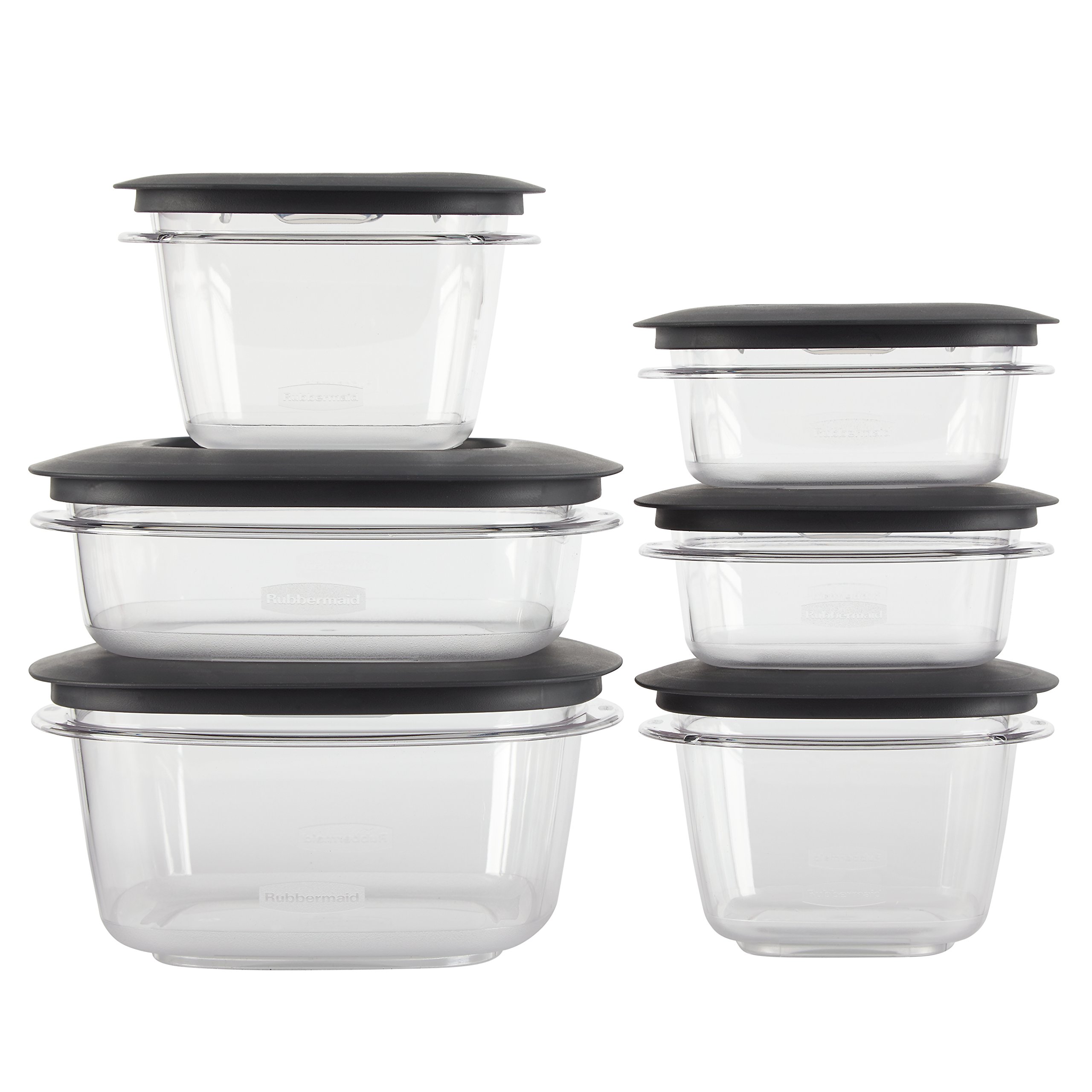 Rubbermaid Premier Easy Find Lids BPA-Free Meal Prep Containers - 6-Piece Set (12 Total) for Food Storage | Stain-Resistant, Airtight & Stackable | Perfect for Leftovers, Lunch Box & Kitchen Organization