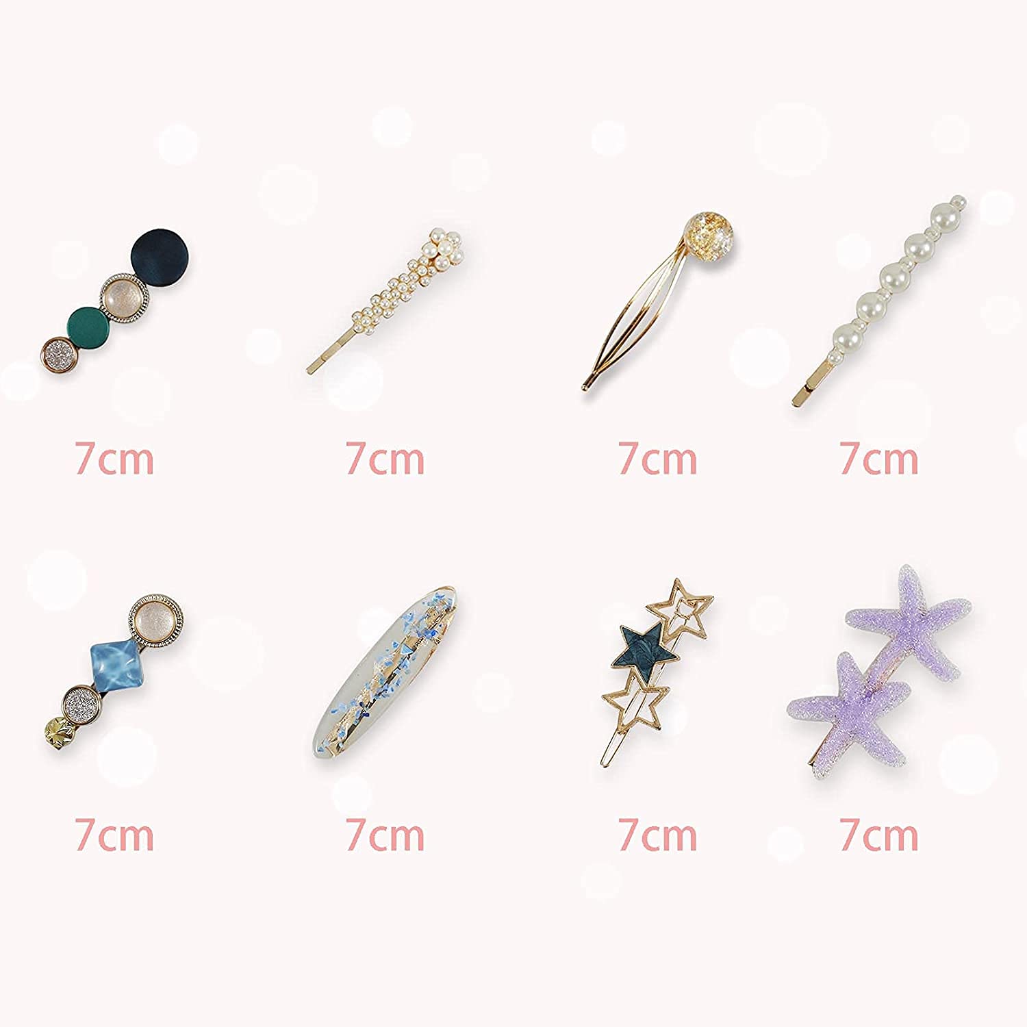 APSAMBR - Elegant Pearl Hair Barrettes Set for Women & Girls, Acrylic Resin Hair Clips with Bows, Bling Hairpins & Hair Ties - Perfect for Birthday, Valentine's Day Gifts & Special Occasions - Great for Weddings, Parties & Everyday Hair Accessories