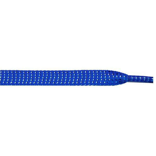 Sparkly 3/8 Inch Flat Shoelaces - Blue Glitter Shoe Laces (1 Pair) for Sneakers, Boots & Casual Shoes - Perfect for Kids & Adults Fashion Accessories