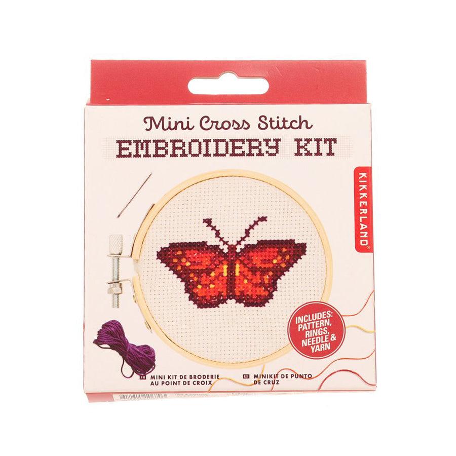 KIKKERLAND Cross Stitch Embroidery Kit - Butterfly Design DIY Craft for Beginners, Home Decor & Gift Idea - Perfect for Relaxation, Stress Relief & Creative Hobbies