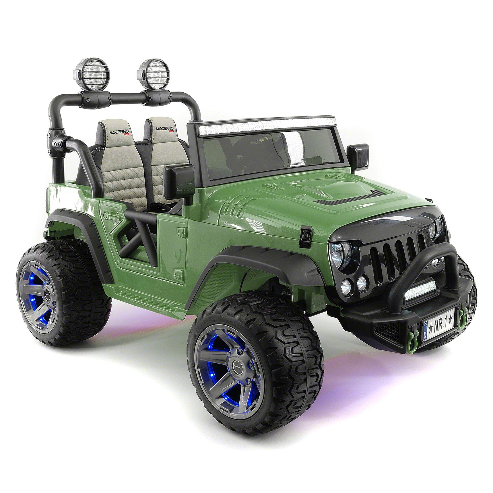 **Modern Kids Trail Explorer 2-Seater 12V Electric Ride-On Car with Parental Remote Control, EVA Foam Wheels, Leather Seat, Bluetooth FM MP3 Player & LED Lights – Perfect for Outdoor Adventures & Backyard Fun**