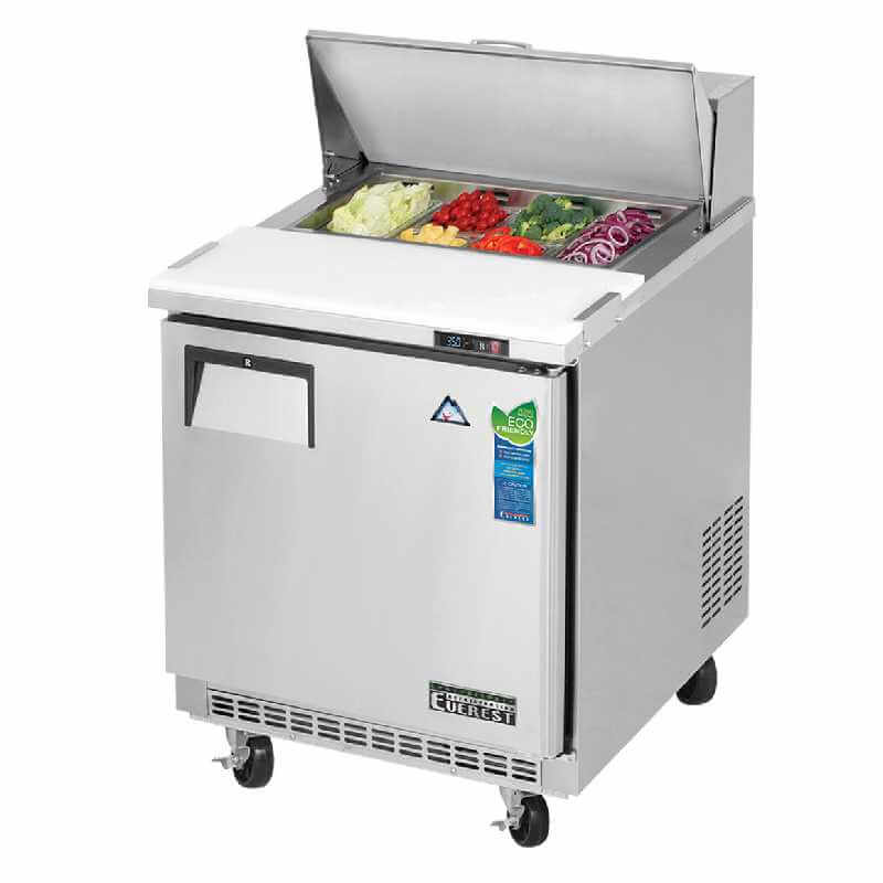 Everest EPBNR1 Commercial 27.8 Pan Salad Sandwich Food Prep Table Refrigerator - Perfect for Restaurants, Delis & Catering Businesses