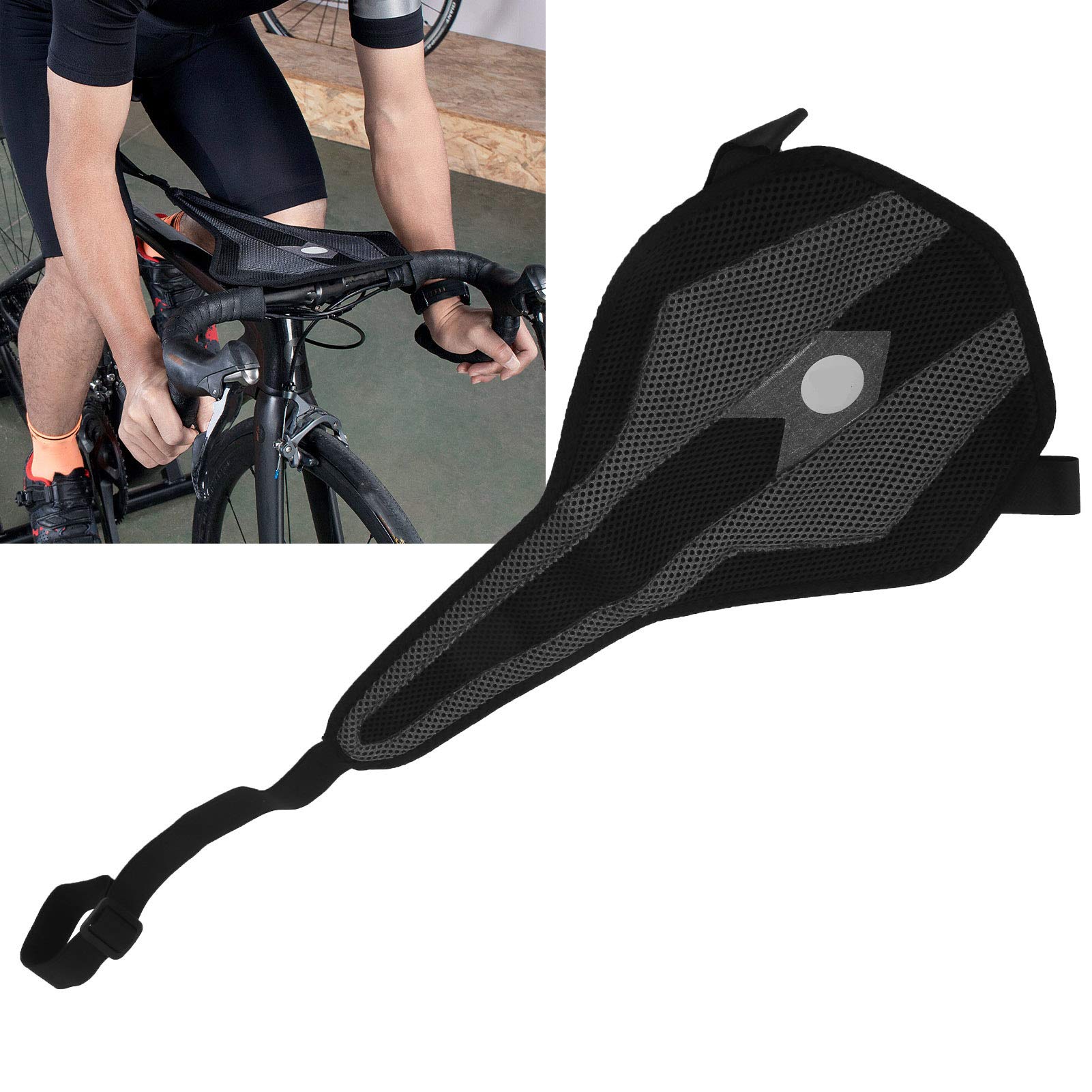 VGEBY Adjustable Sweat Absorbing Guard for Indoor Cycling - Black Protective Frame Cover to Prevent Sweat - Perfect for Spin Class & Home Workouts
