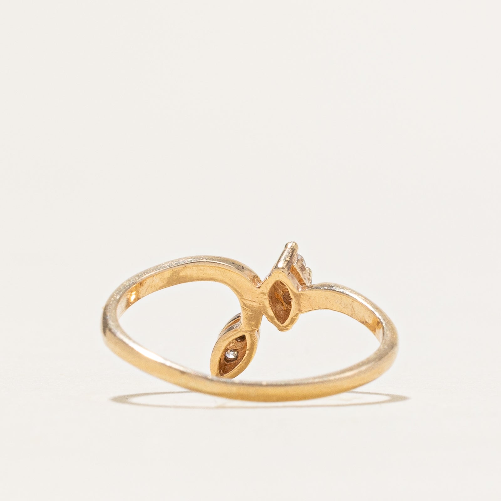 0.06ctw Diamond Chevron Ring for Women - Size 4.25 | Elegant Stackable Band for Engagement, Wedding, Anniversary & Everyday Wear