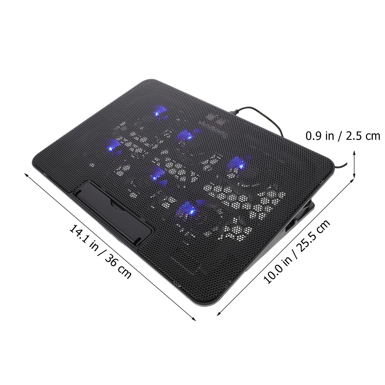Portable Laptop Cooling Pad with Fan - Adjustable Laptop Stand with Exhaust Cooling System, Plastic Base for Desk Use, Ideal for Gaming, Office, and Home Workspaces