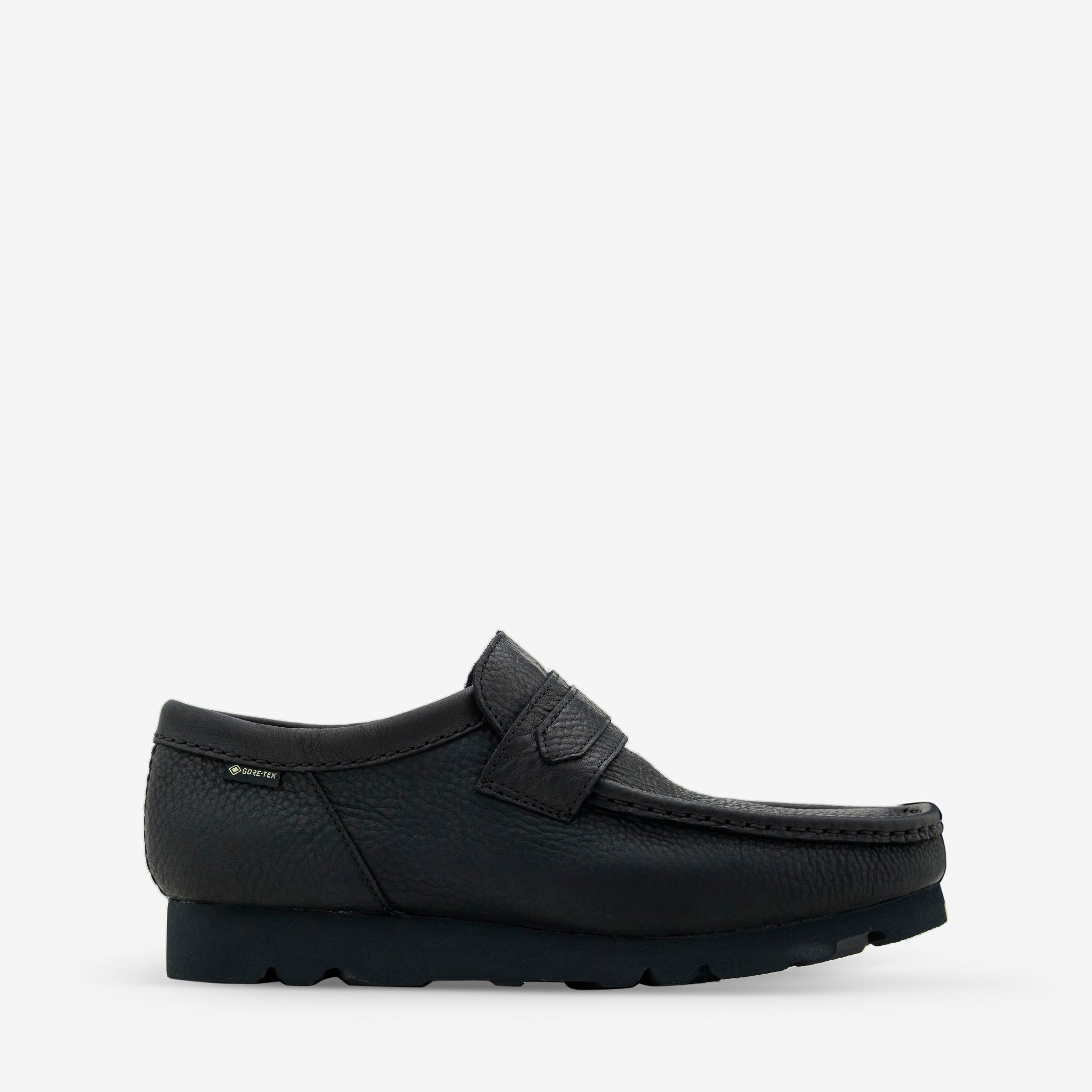 Wallabee Loafer GTX Black Leather Shoes for Men - Waterproof Comfortable Slip-On Loafers for Casual & Business Wear