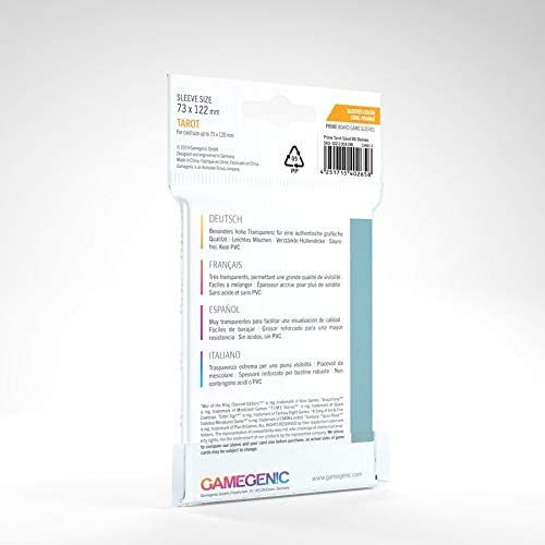 5 Packs Gamegenic Prime Board Game Sleeves - 50ct Tarot Size Card Protectors | Premium Value Bundle for MTG, Yu-Gi-Oh, Pokemon & Collectible Card Games | Perfect for Game Nights & Card Protection