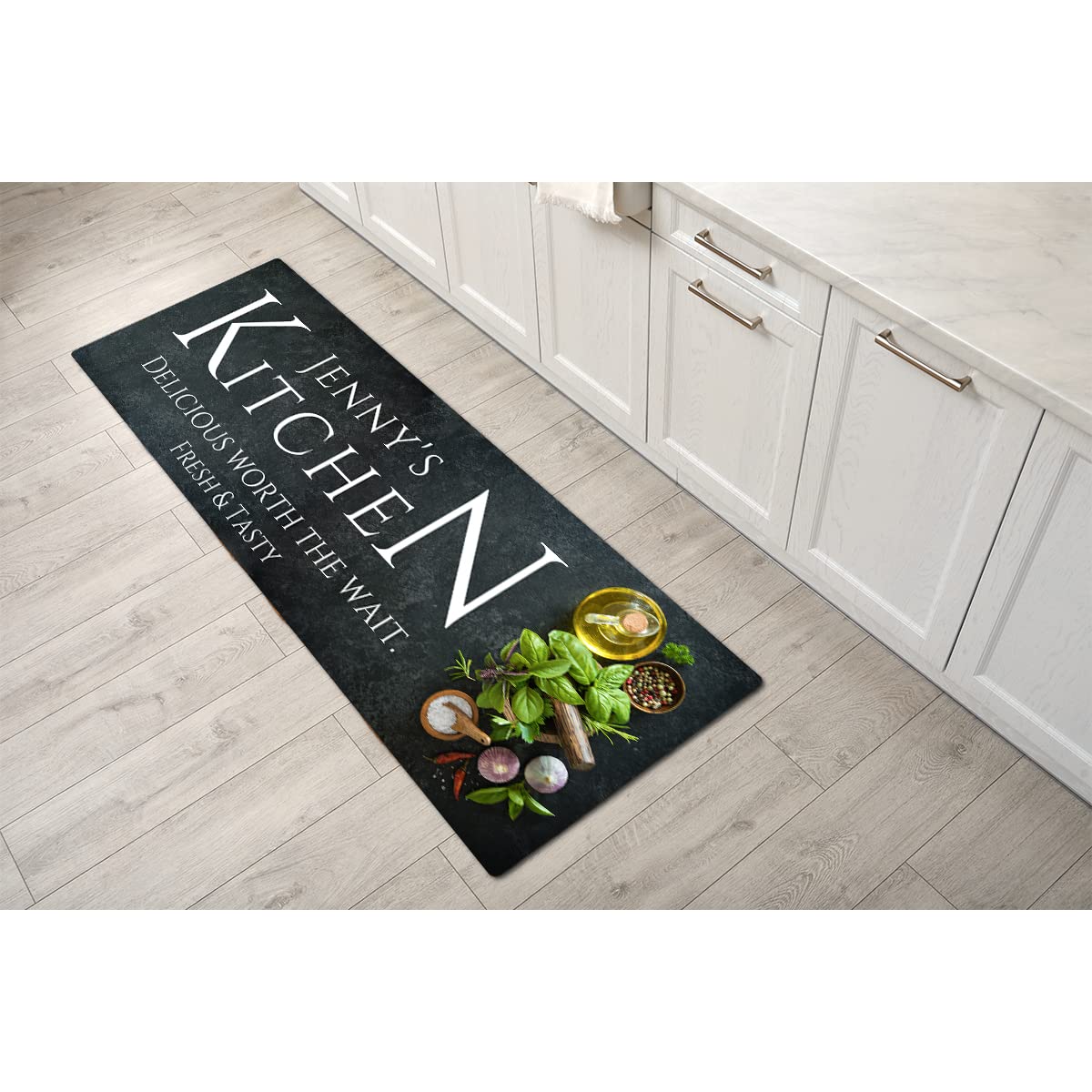 Custom Christmas Kitchen Mat 17x48 Inch - Non-Skid Washable Floor Mat for Cooking & Home Decor
