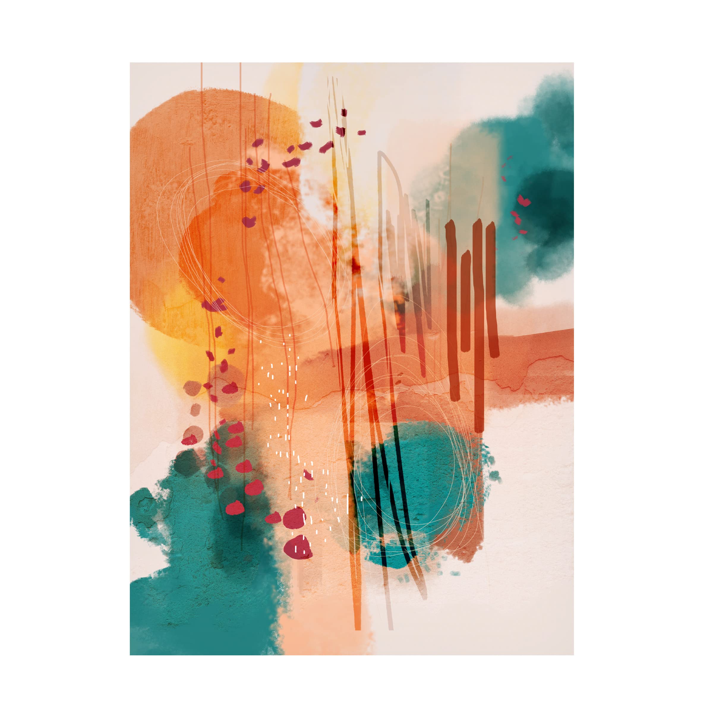 Trademark Fine Art 'Sunset Moon 1' Canvas Wall Art Print by Ishita Banerjee - Modern Abstract Painting for Living Room & Bedroom Decor
